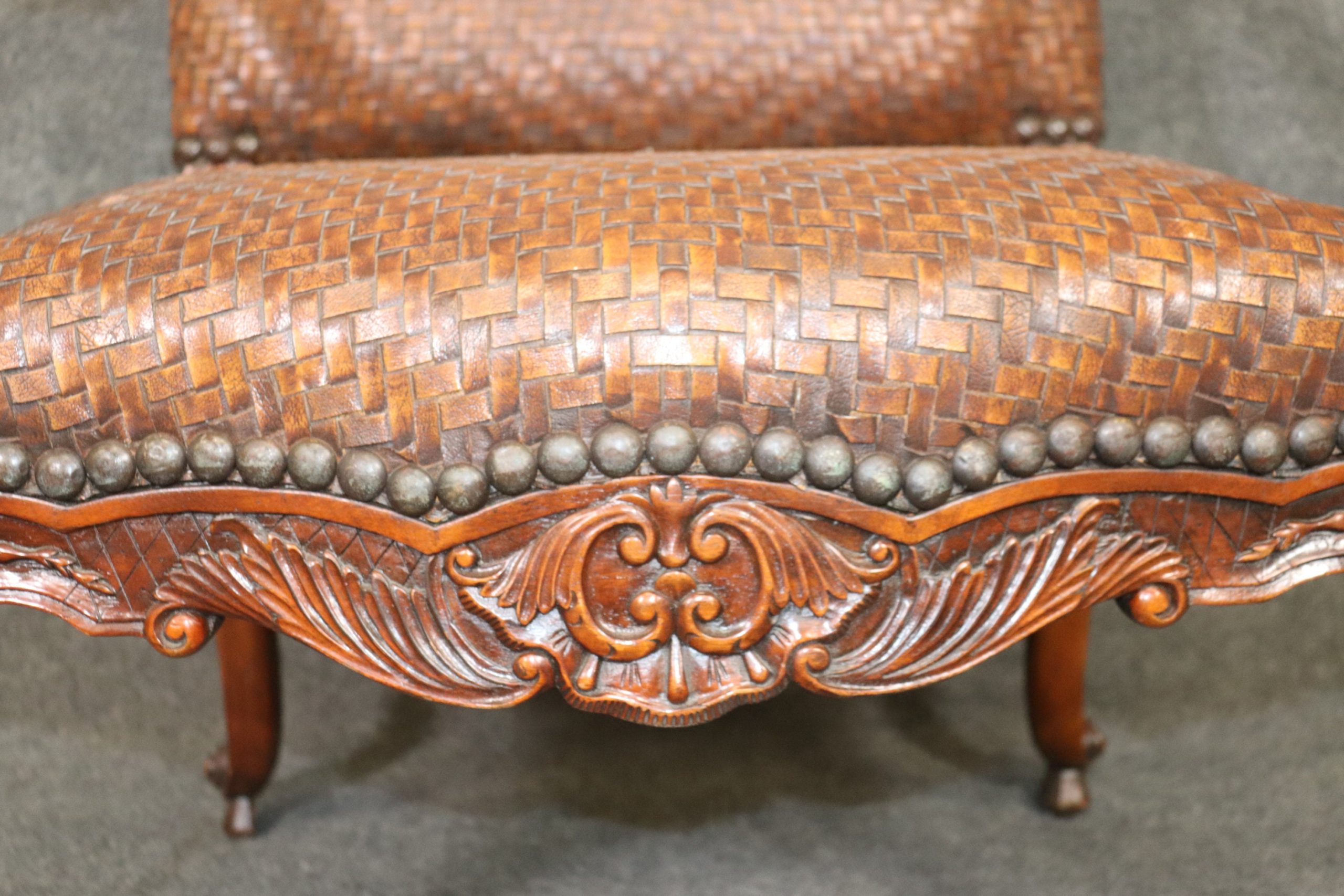 Vintage Weaved Leather Throne Chair, Arm Chair - Image 10