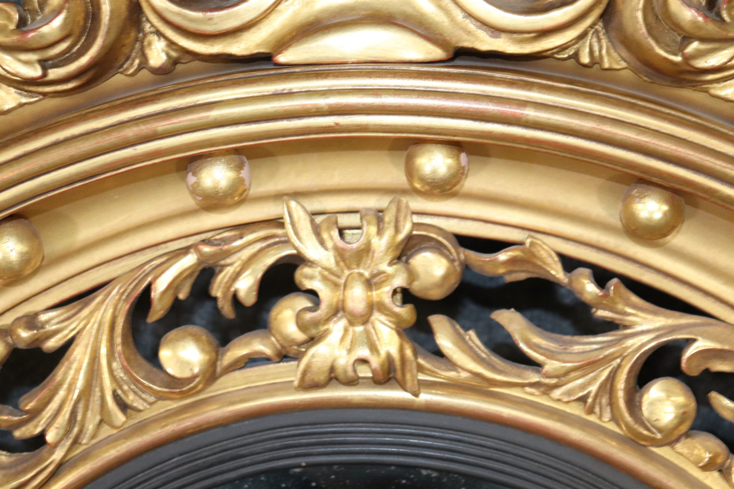 French Directoire Style Gold Gilt Circle Bullseye Mirror, Wall Hanging Mirror - Image 5