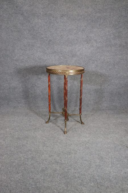French Louis XV Style Marble Top End Table, Accent Table