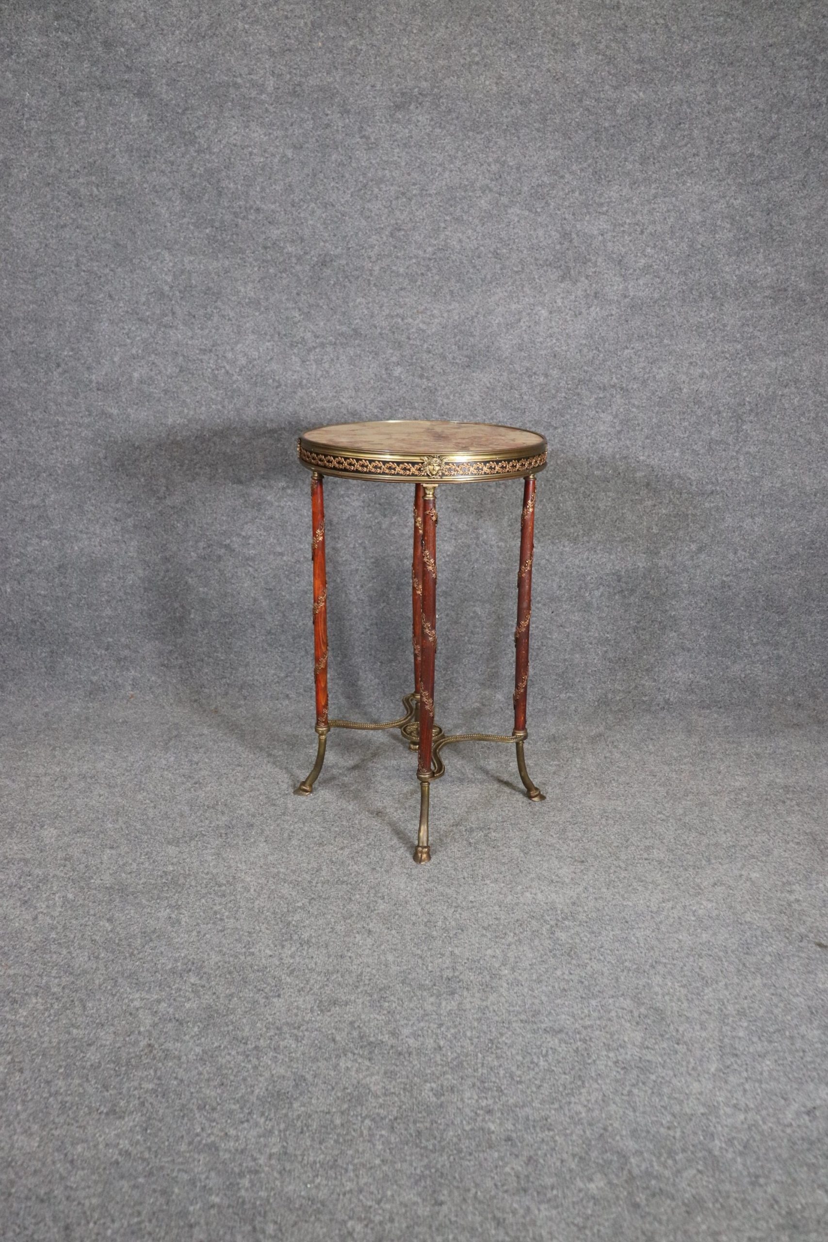 French Louis XV Style Marble Top End Table, Accent Table