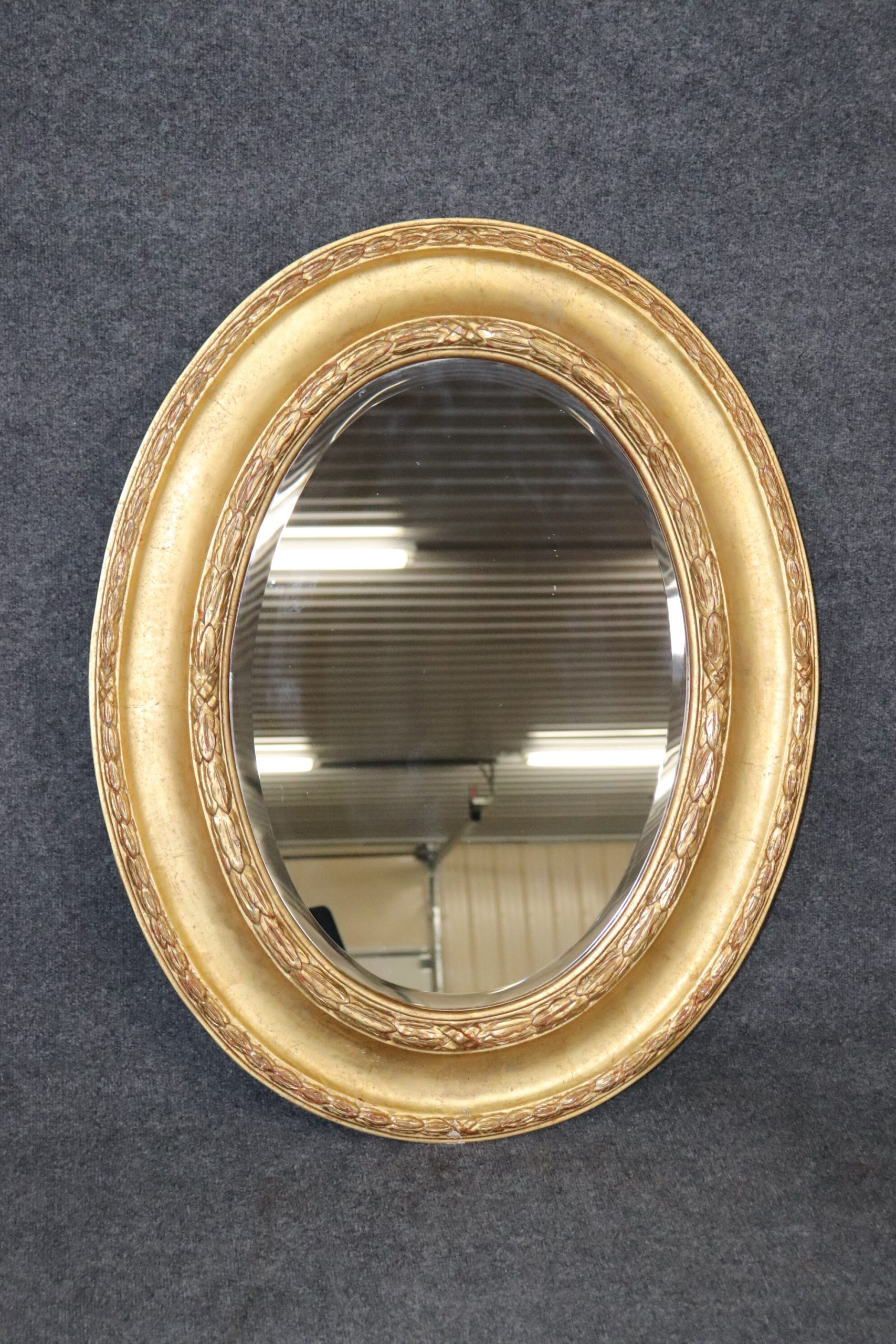 Oval French Gilt Louis XV Style Beveled Glass Gold Mirror, DPluxuries - Image 2