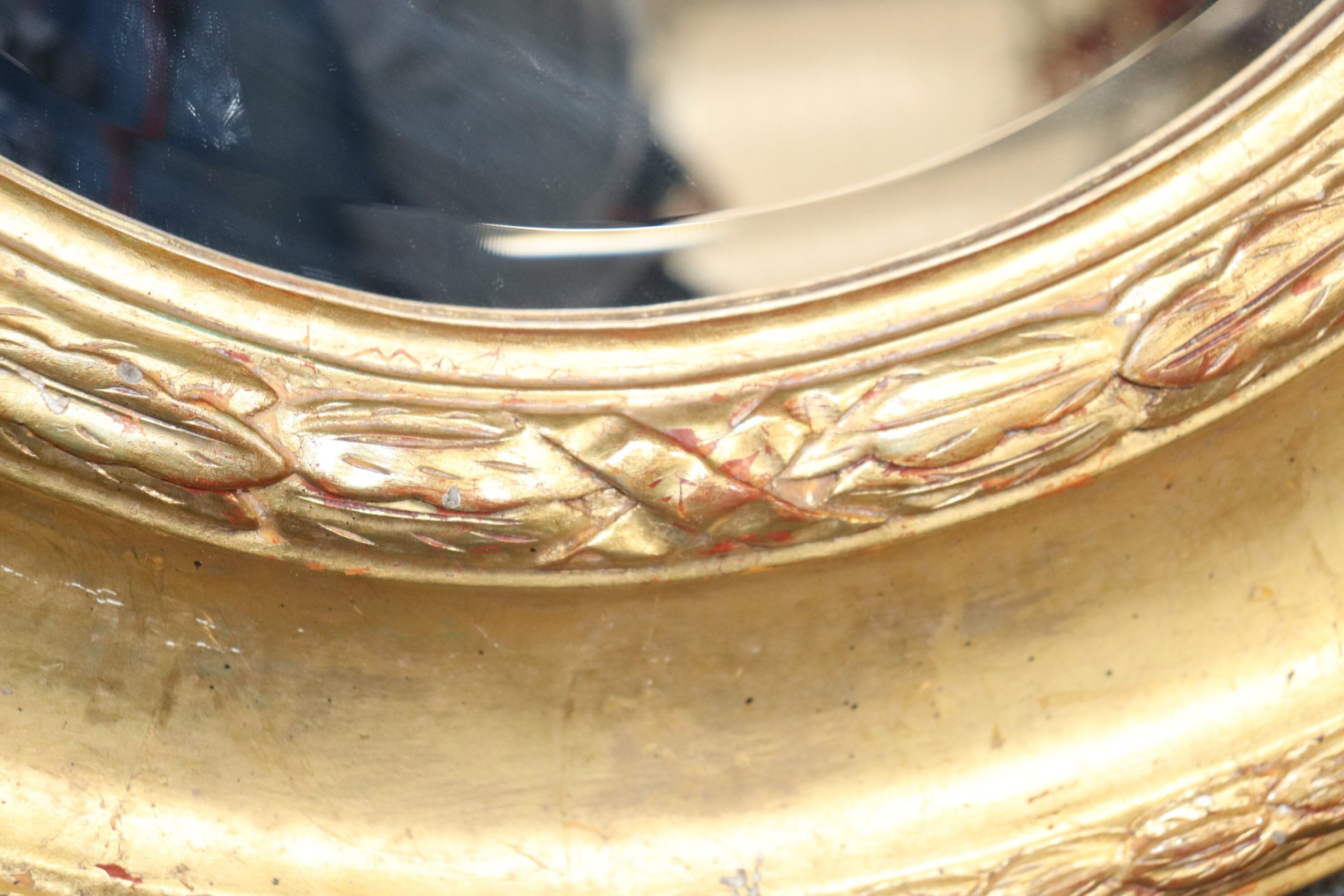 Oval French Gilt Louis XV Style Beveled Glass Gold Mirror, DPluxuries - Image 6