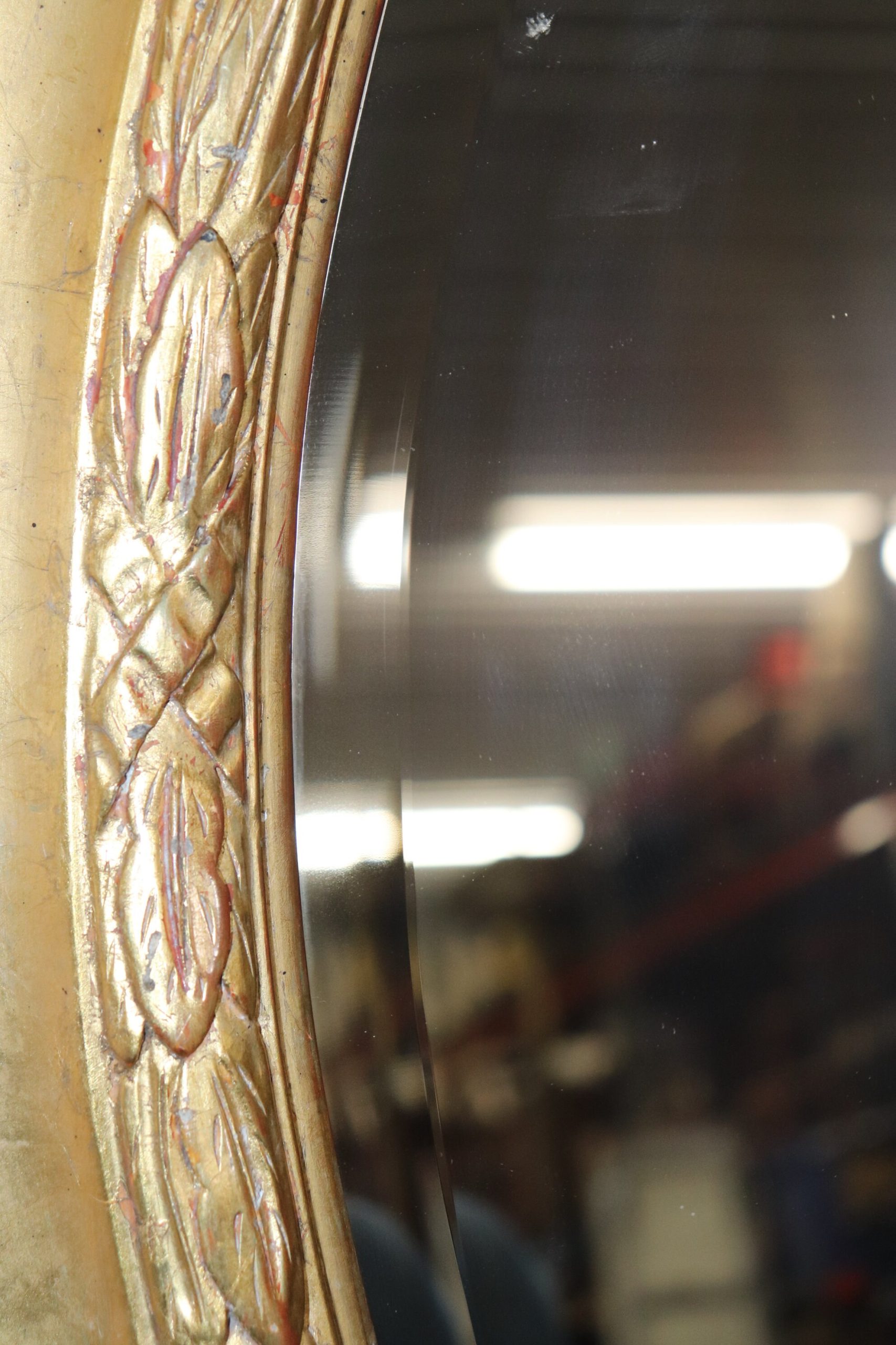 Oval French Gilt Louis XV Style Beveled Glass Gold Mirror, DPluxuries - Image 5