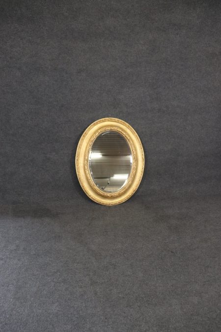 Oval French Gilt Louis XV Style Beveled Glass Gold Mirror, DPluxuries
