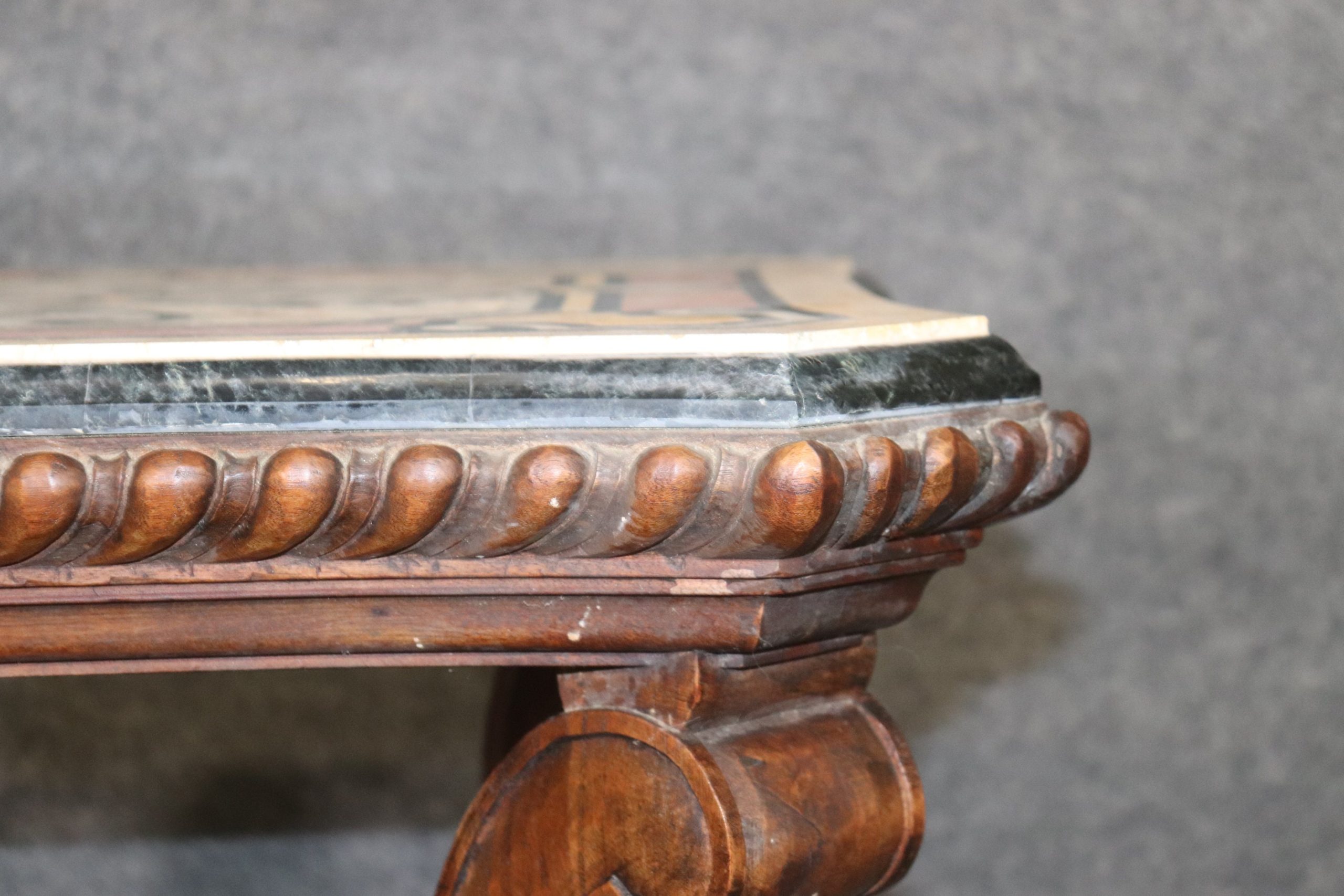 Antique Carved Mahogany End Table, Accent Table - Image 7