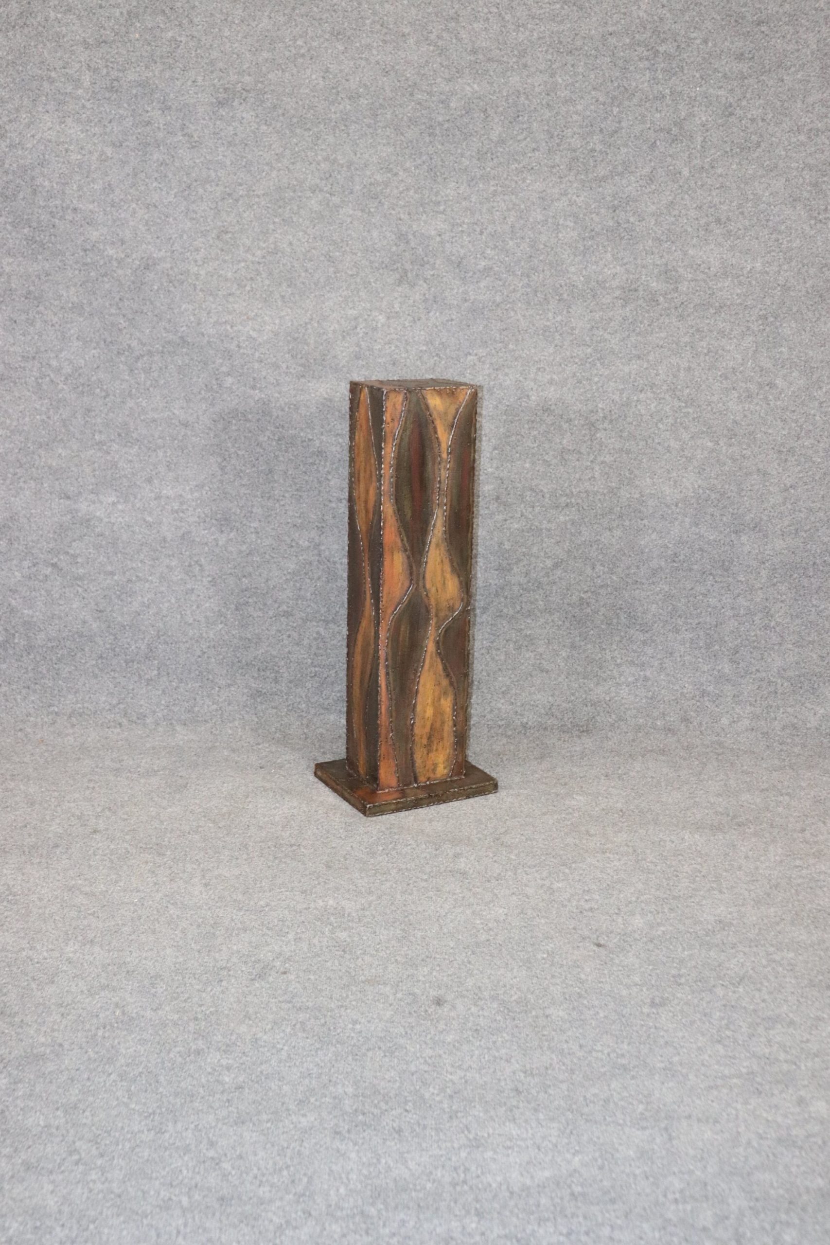 Mid Century Modern Brutalist Acid Wash Pedestal In The Manner of Paul Evans MCM Furniture, MCM Decor
