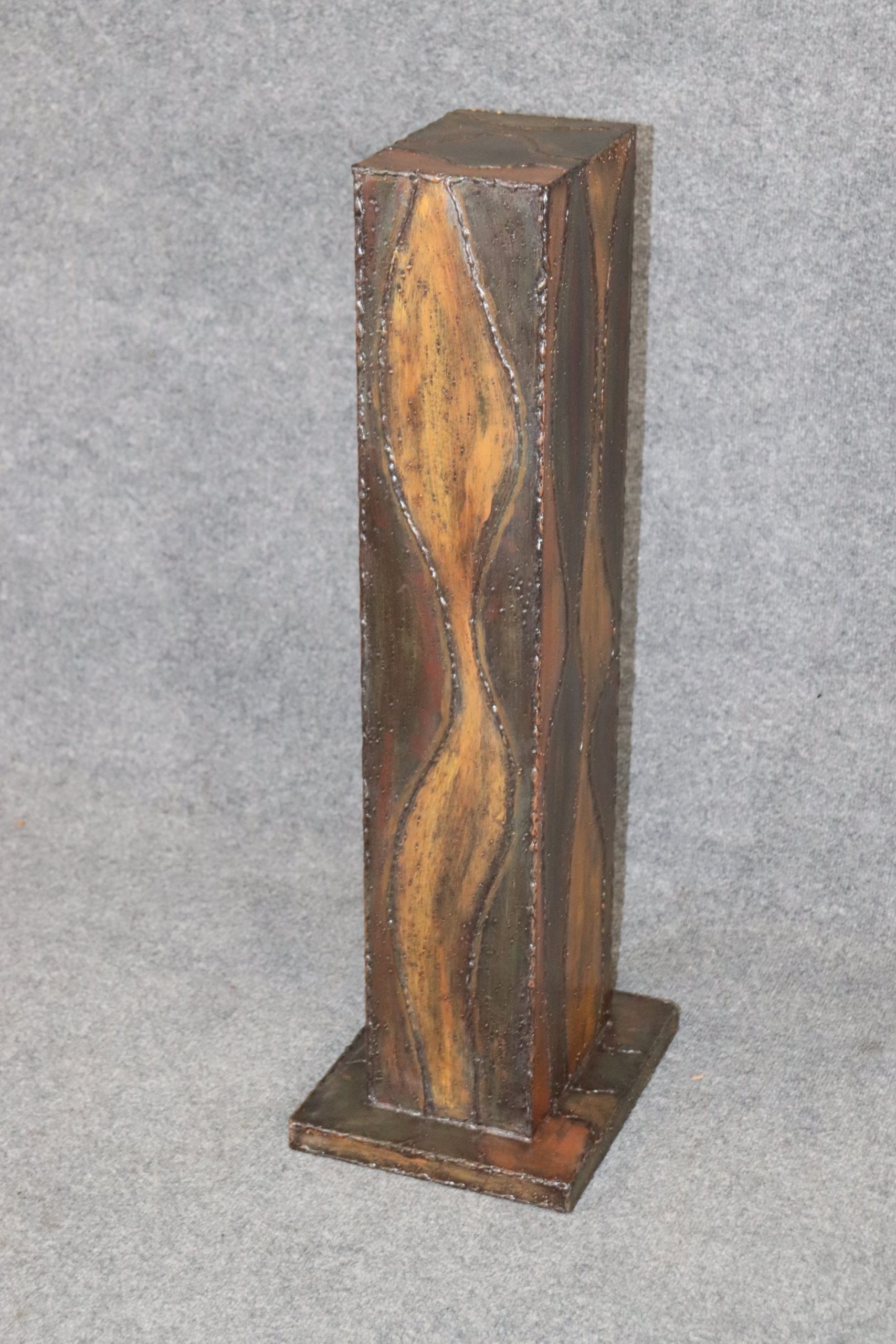 Mid Century Modern Brutalist Acid Wash Pedestal In The Manner of Paul Evans MCM Furniture, MCM Decor - Image 6