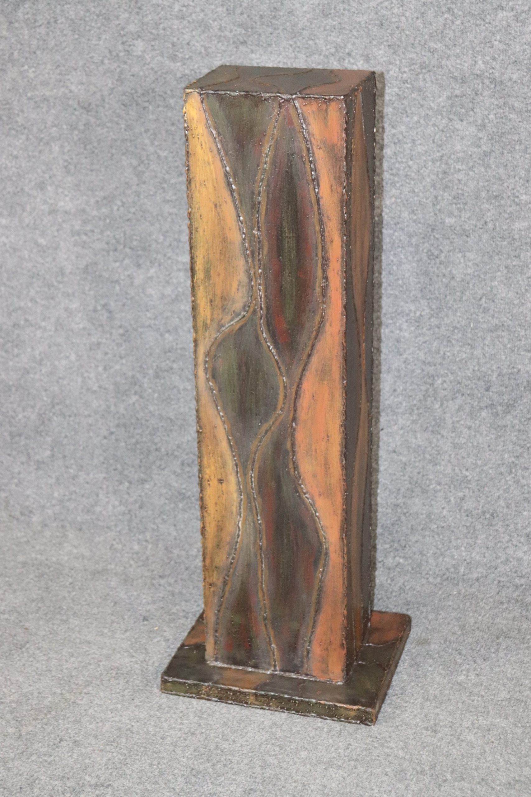 Mid Century Modern Brutalist Acid Wash Pedestal In The Manner of Paul Evans MCM Furniture, MCM Decor - Image 5