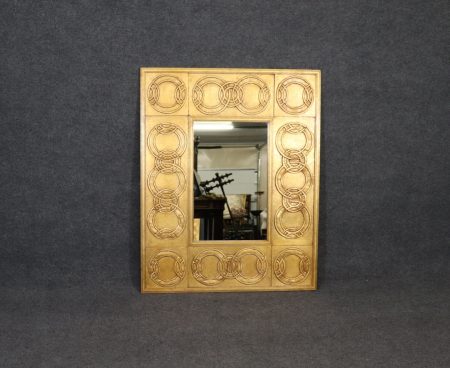French Directoire Style Gold Gilt Rectangle Wall Hanging Mirror, Wall Decor