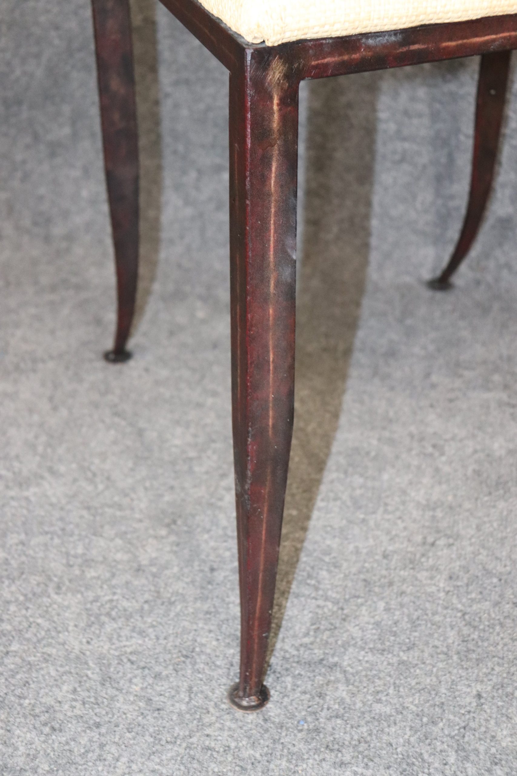 4 Metal Regency Maitland Smith Style Dining Chairs, Mid Century Modern Hollywood Regency MCM Furniture - Image 7