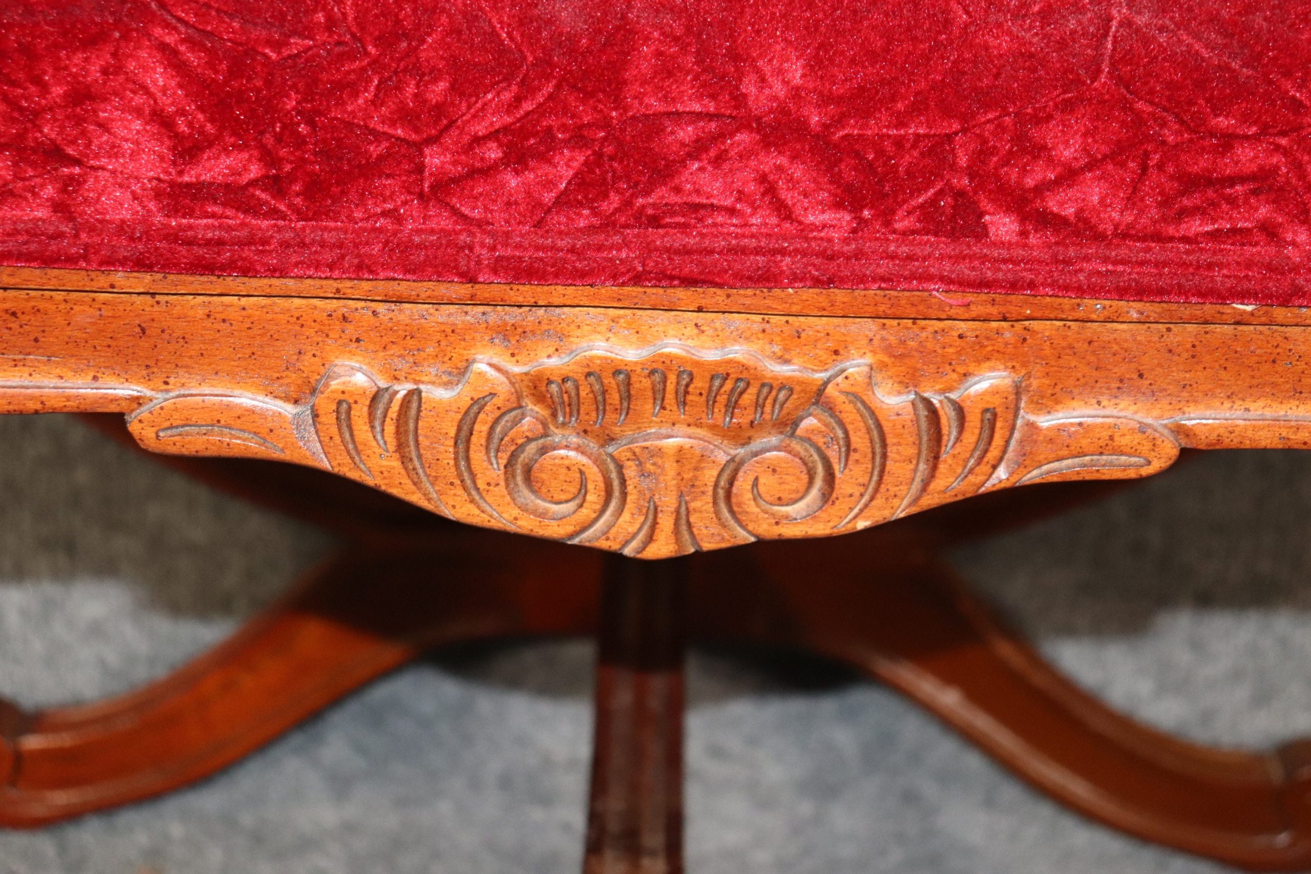 Pair of Regency Style Carved Upholstered Benches, Entryway Bench - Image 9