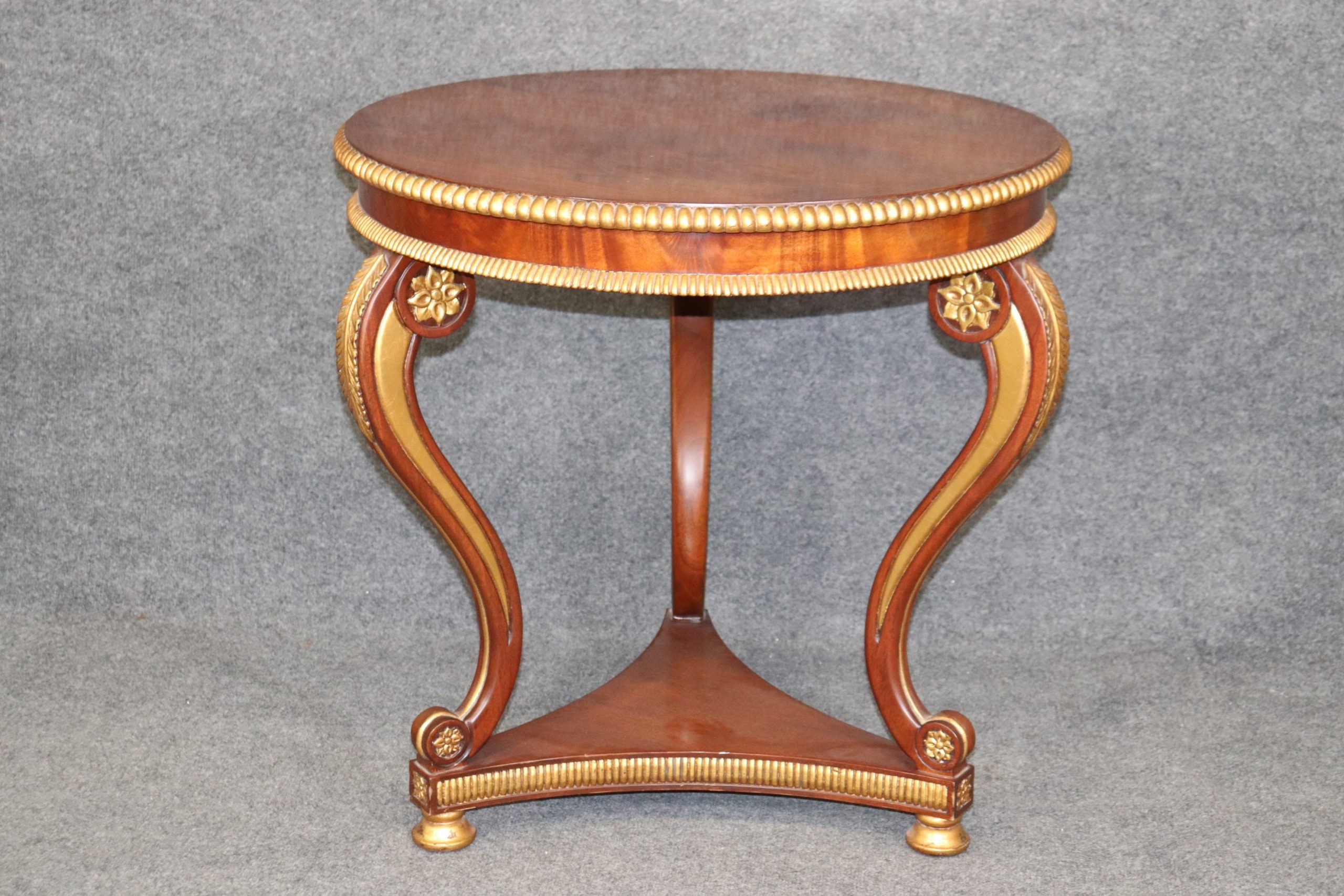 Light Mahogany Louis XV Style Gilt Center Table In The Manner of Maitland Smith, Antiques - Image 2