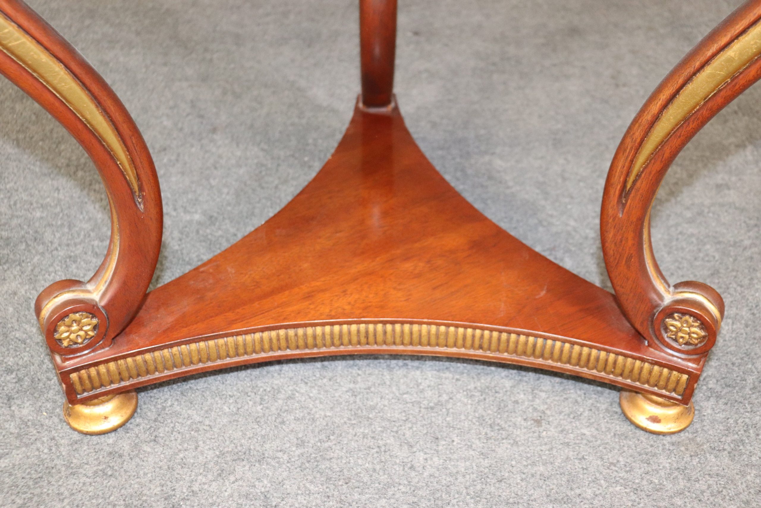 Light Mahogany Louis XV Style Gilt Center Table In The Manner of Maitland Smith, Antiques - Image 9