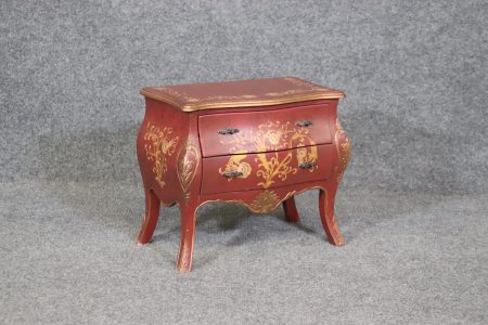 French Louis XV Venetian Style Paint Decorated Petite Commode Jewelry Box, Mid Century Modern