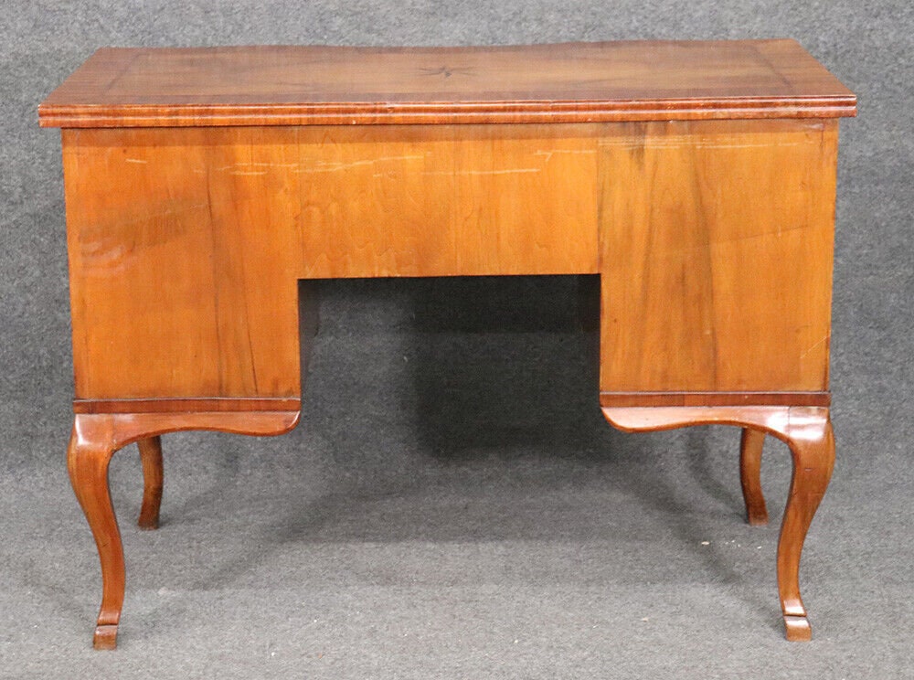 Inlaid Antique Continental Louis XV Style Walnut Writing Desk, Antique Furniture - Image 4