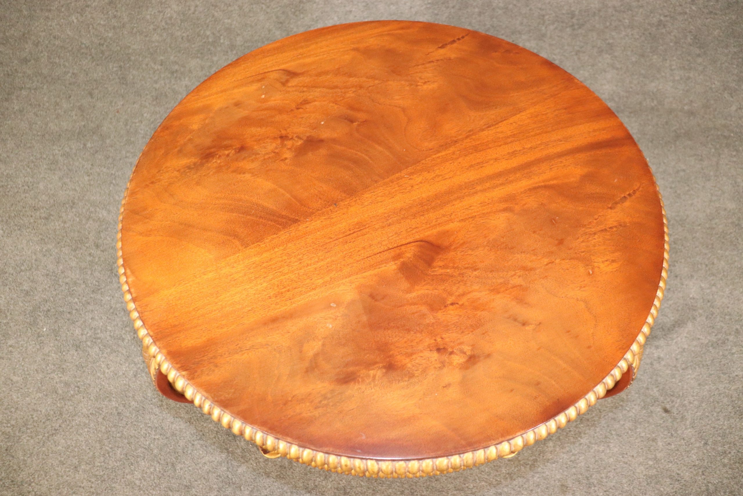 Light Mahogany Louis XV Style Gilt Center Table In The Manner of Maitland Smith, Antiques - Image 5