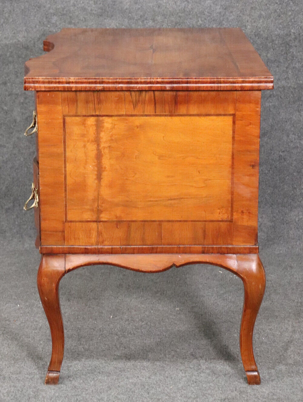 Inlaid Antique Continental Louis XV Style Walnut Writing Desk, Antique Furniture - Image 3