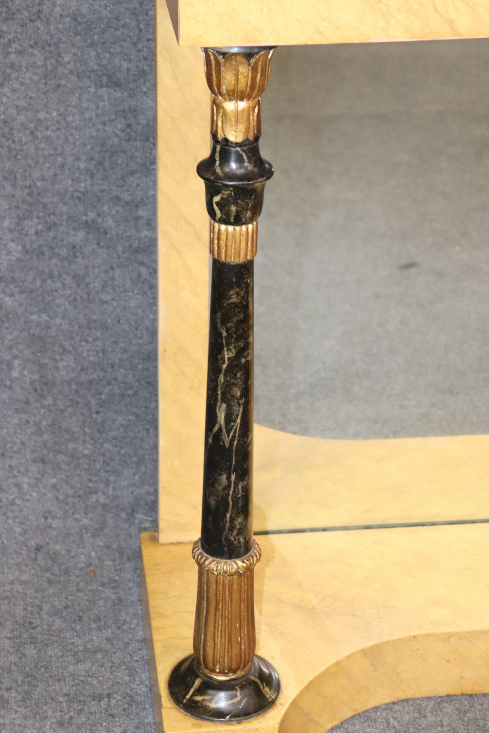 Pair of Antique NeoClassical Faux Marble Paint Decorated Console Tables, Entryway Furniture - Image 9