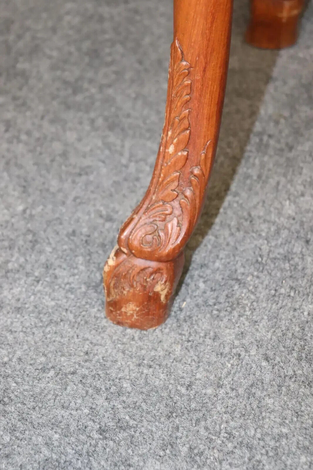 European Georgian Style Carved Walnut Inlaid Server Console Table, Antiques - Image 10