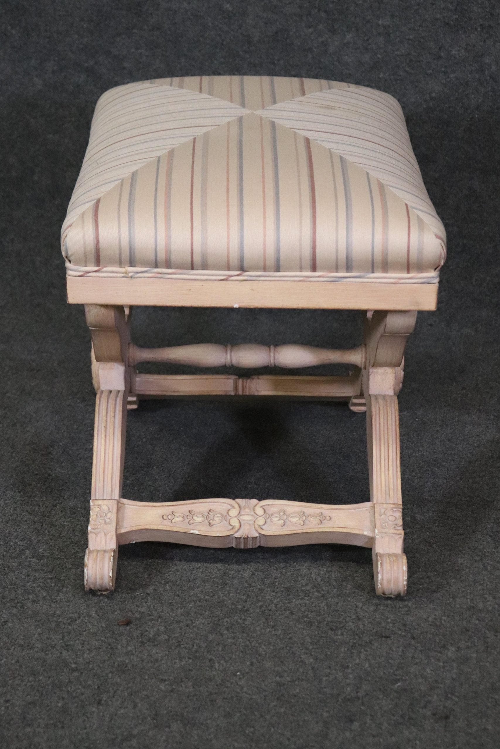 Maison Jansen Style Directoire Paint Decorated X Bench, MCM - Image 4