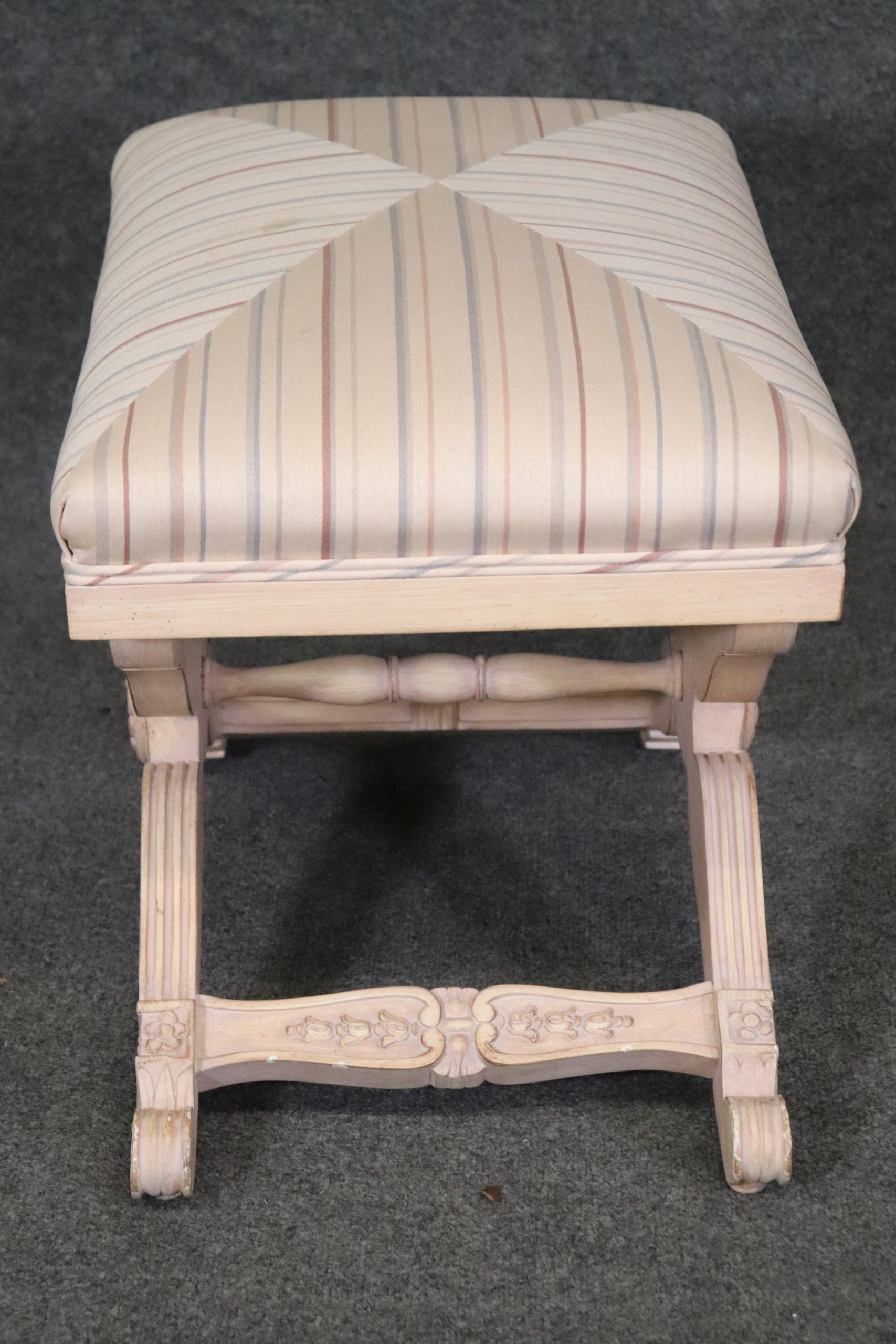 Maison Jansen Style Directoire Paint Decorated X Bench, MCM - Image 6