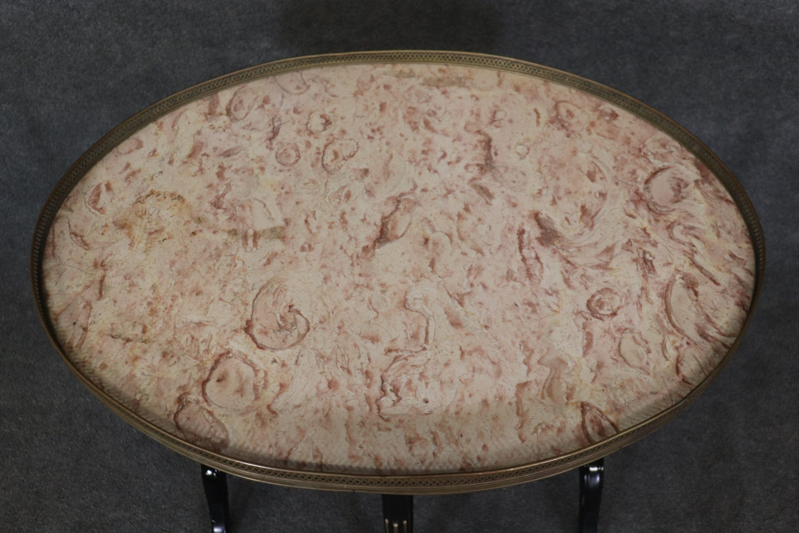 French Directoire Ebonized Marble Top Tea Table, End Table - Image 6