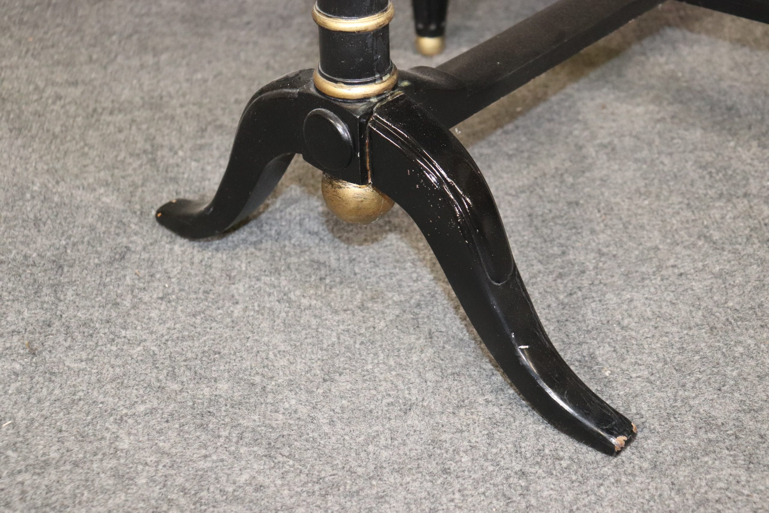 French Directoire Ebonized Marble Top Tea Table, End Table - Image 8