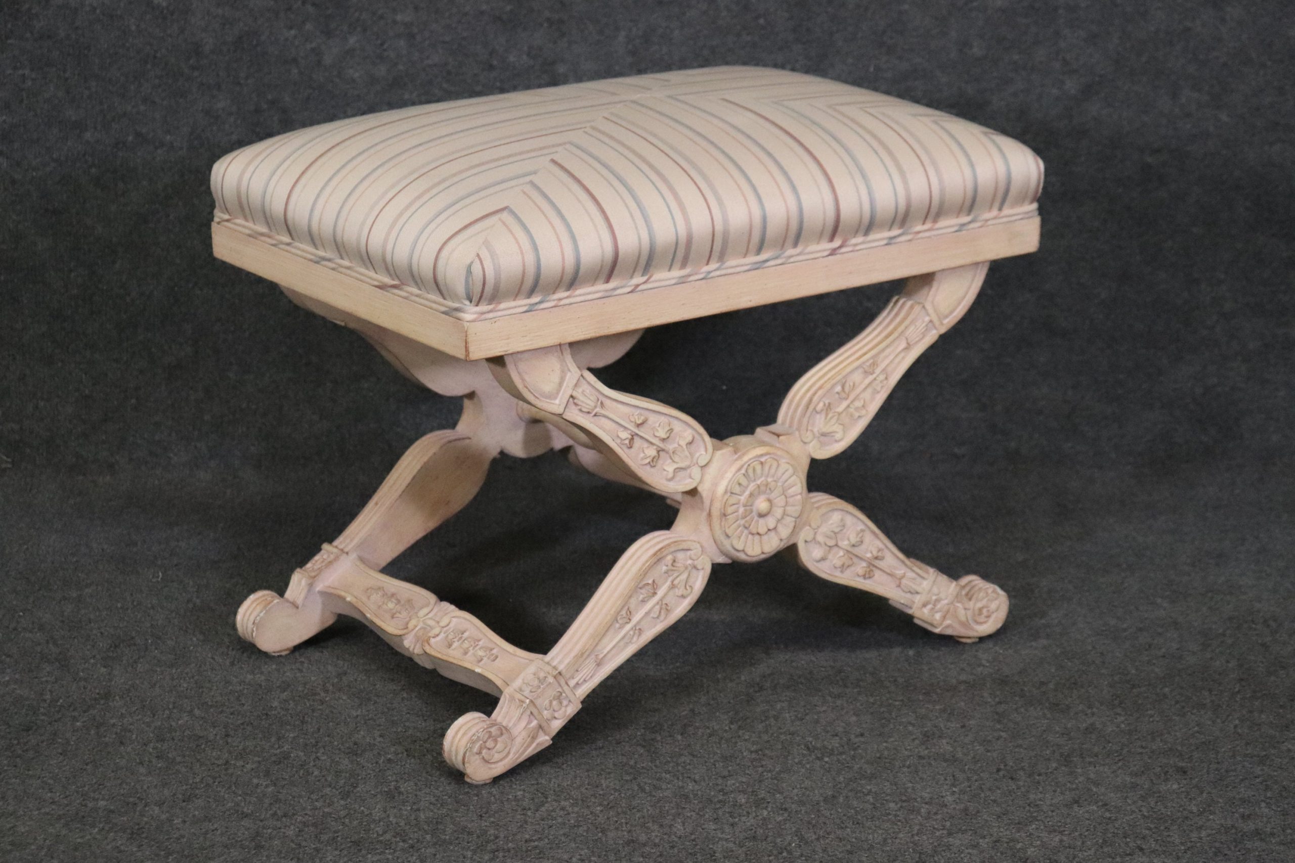 Maison Jansen Style Directoire Paint Decorated X Bench, MCM - Image 2