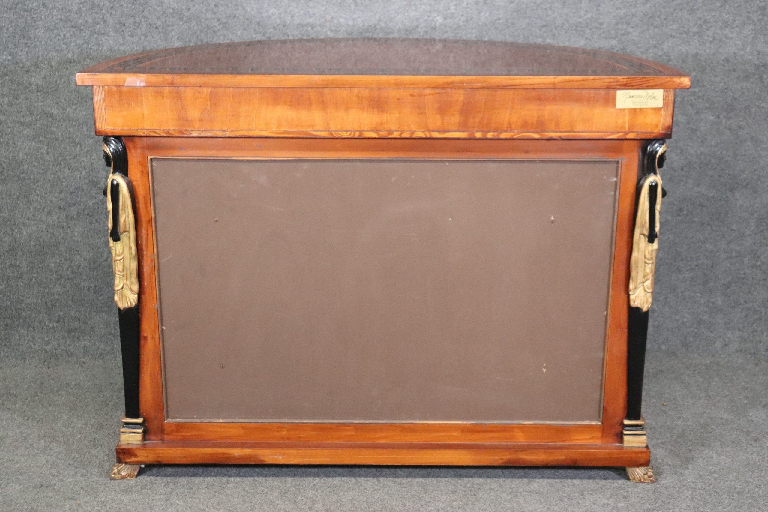 Vintage Italian Francesco Molon Empire Style Demilune Console Table, Antiques - Image 4