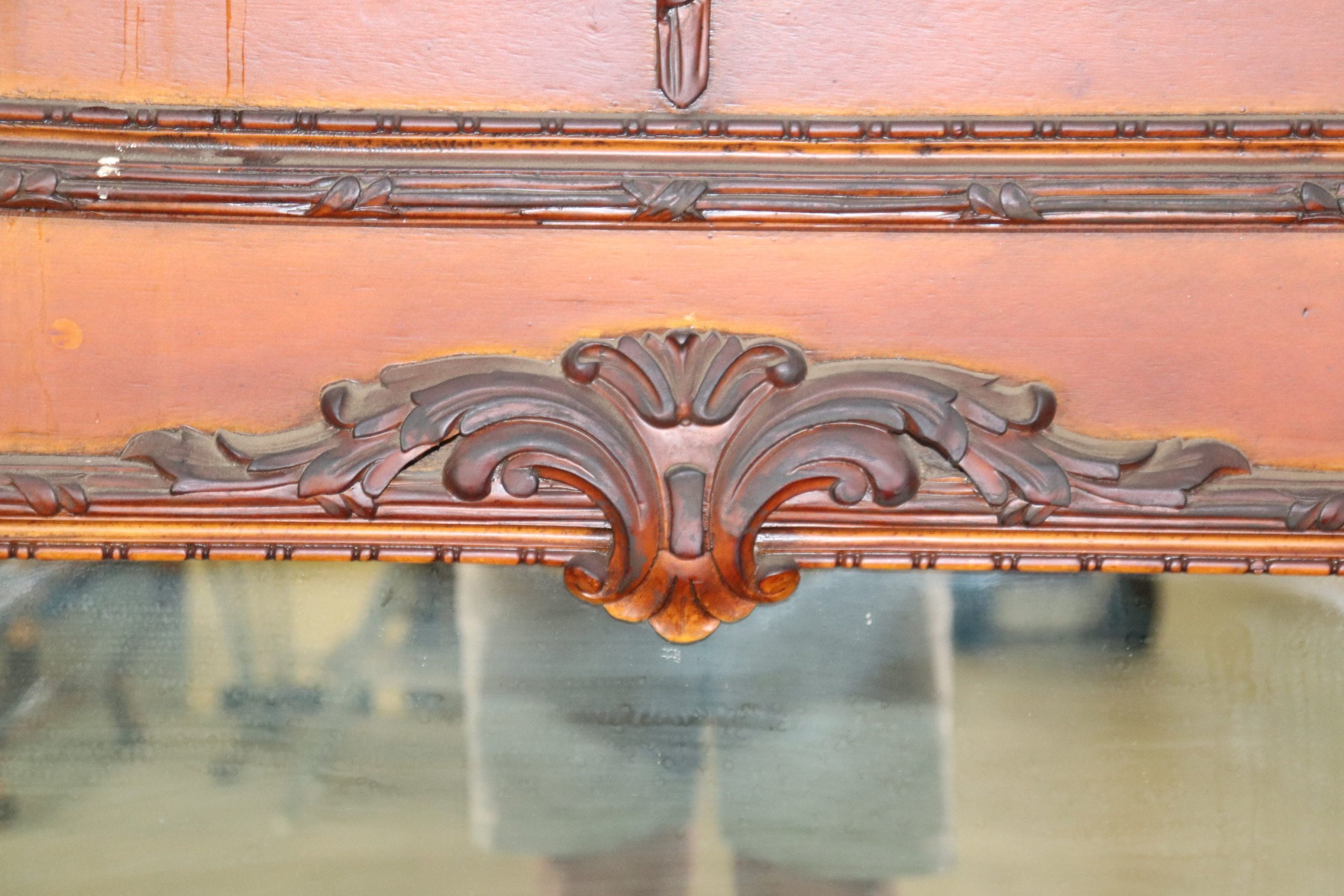 Antique French Directoire Style Carved Trumeau Mirror, Antiques - Image 7