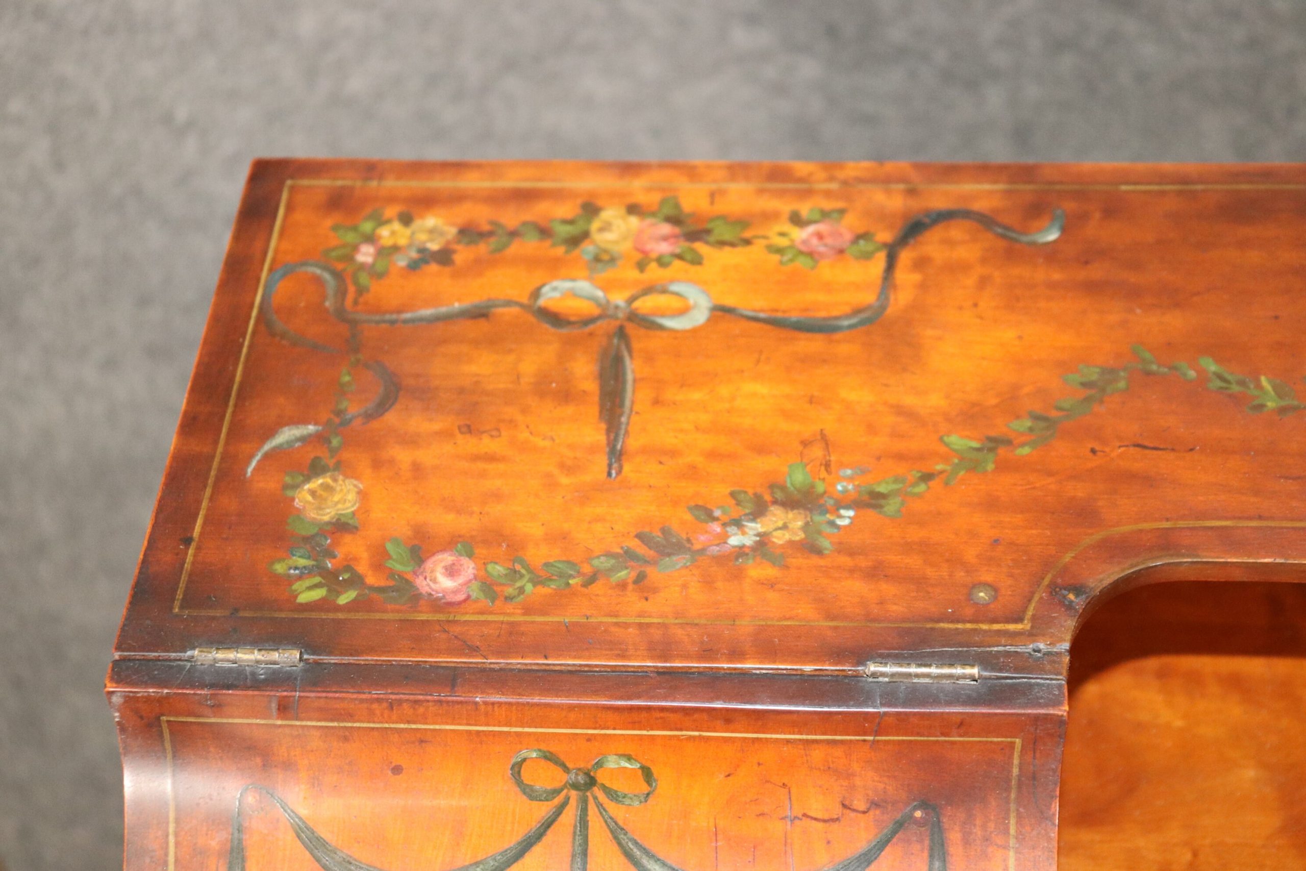 19th Century Adams Style Paint Decorated Carlton House Desk, Antiques - Image 9