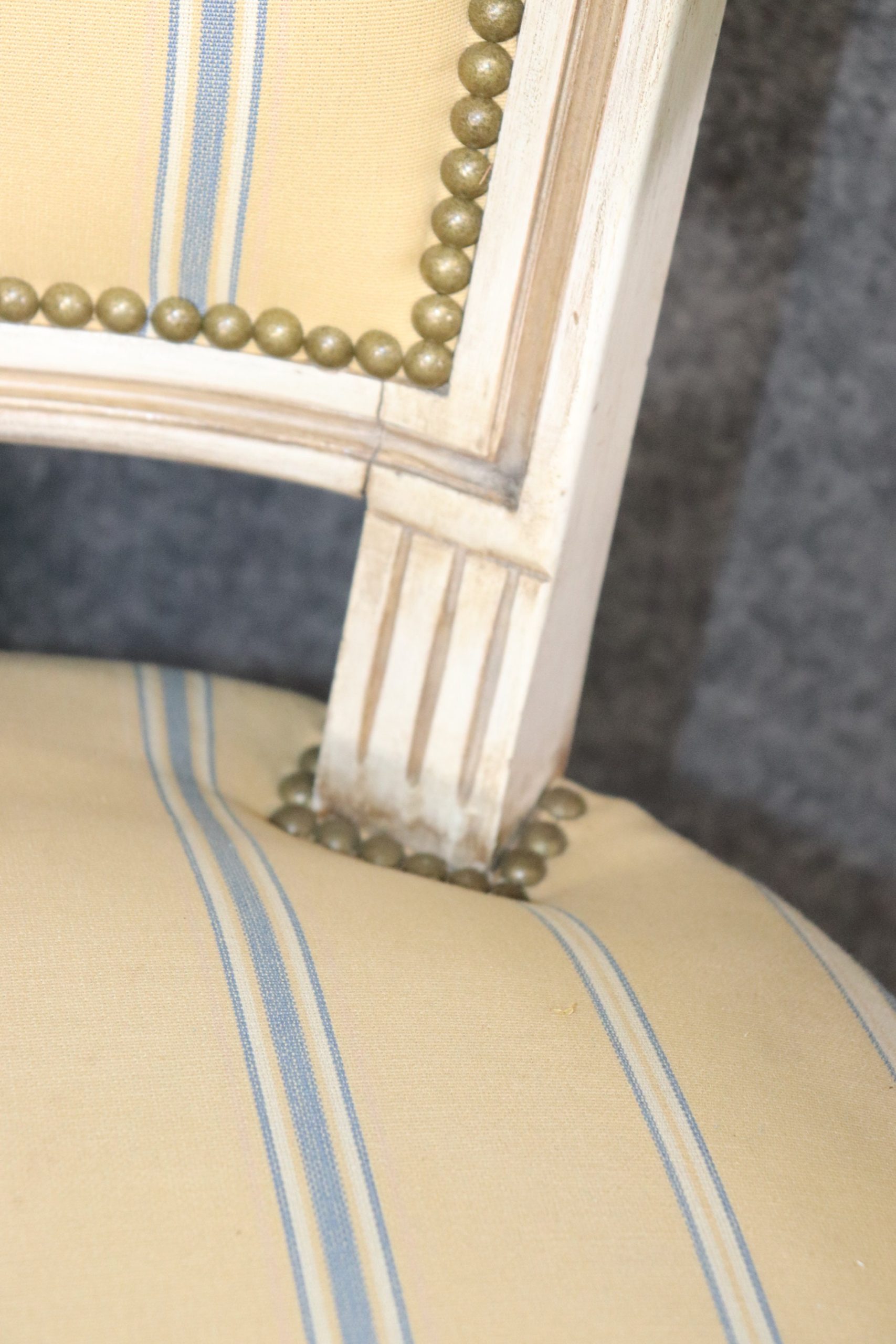 Louis XVI Style Dining Chairs: Distressed French Provincial Set of 8 - Image 10