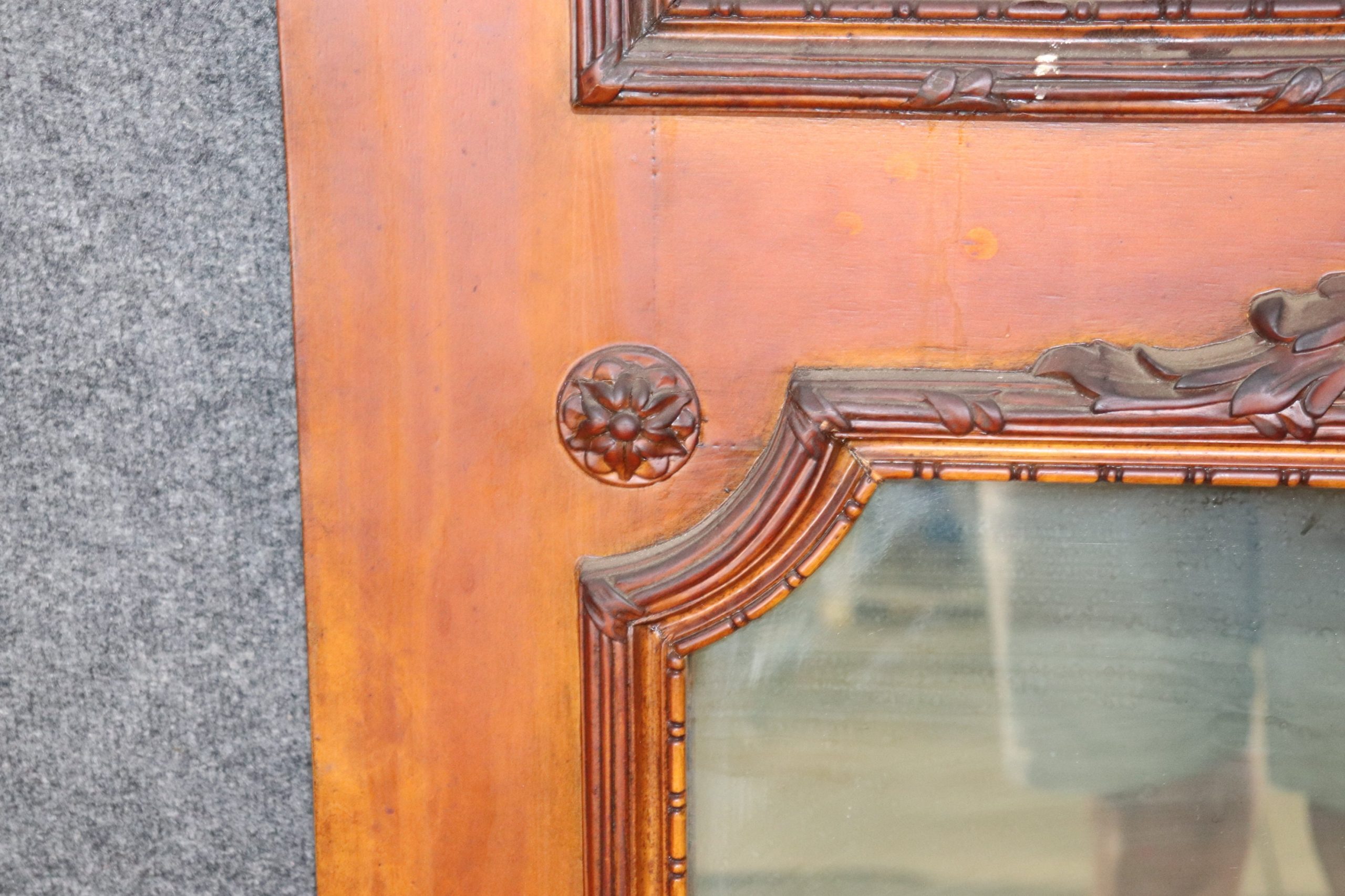 Antique French Directoire Style Carved Trumeau Mirror, Antiques - Image 8