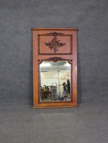 Antique French Directoire Style Carved Trumeau Mirror, Antiques