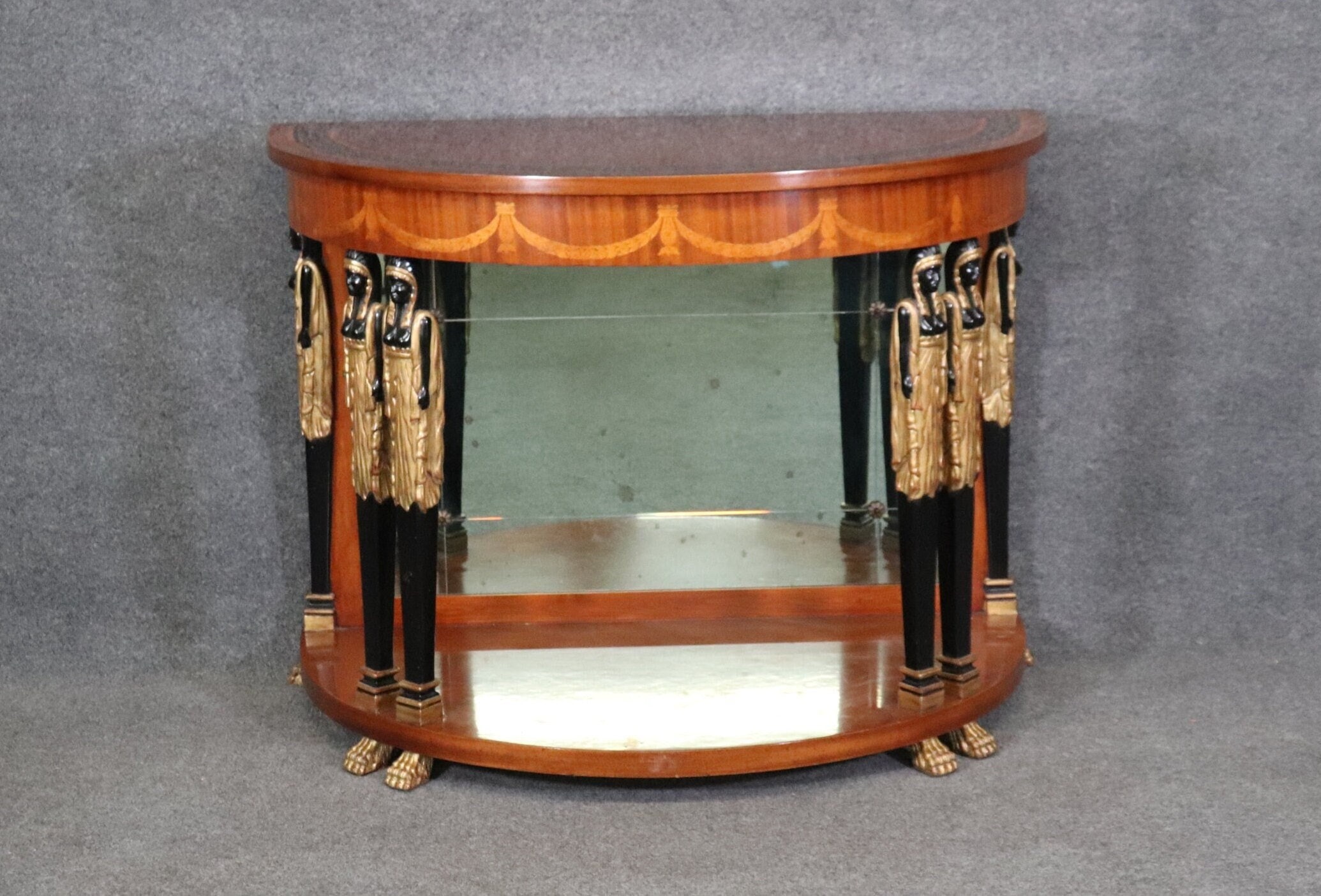 Vintage Italian Francesco Molon Empire Style Demilune Console Table, Antiques