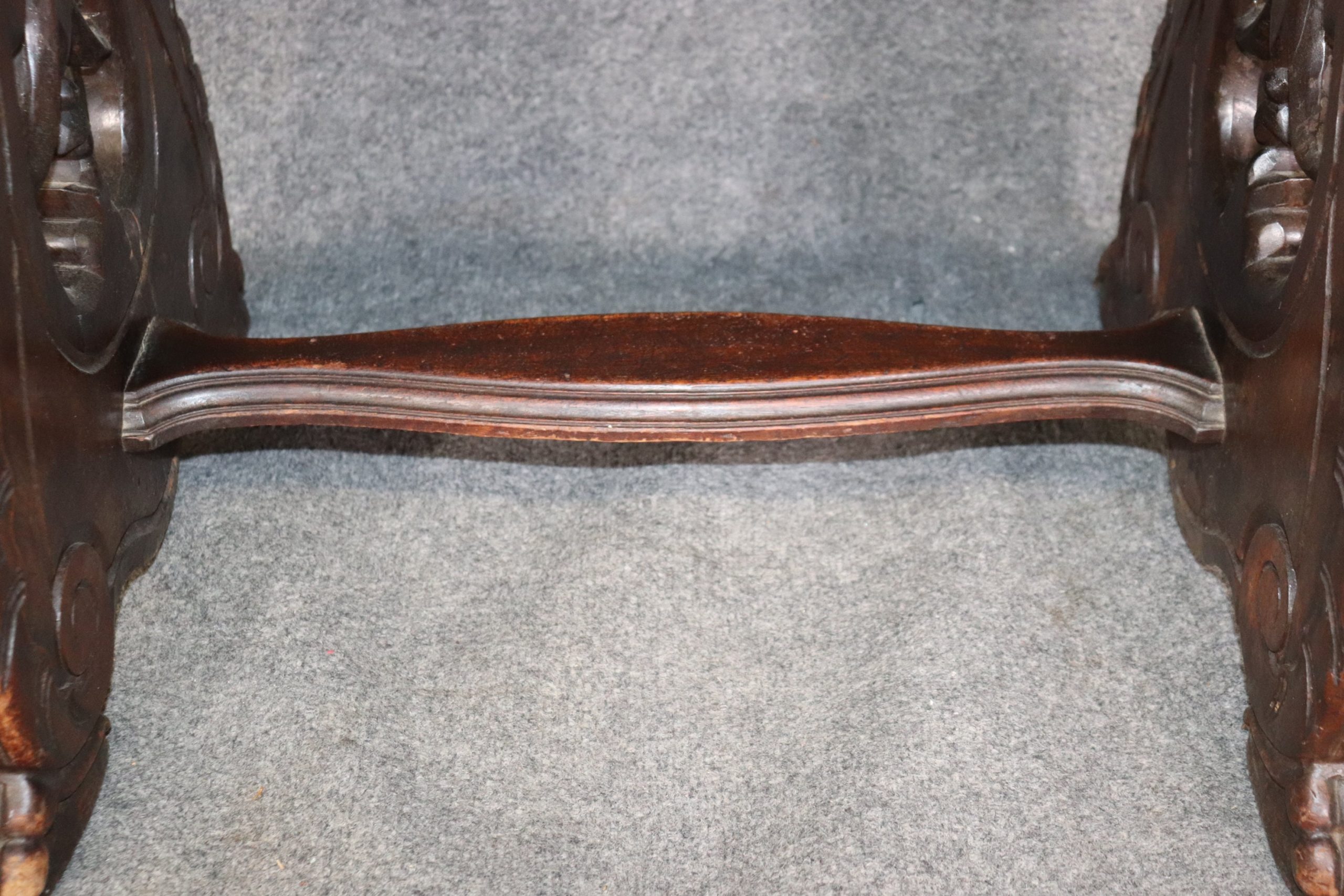 Belgian Antique 19th Century Marble Top Carved Accent Table, Coffee Table - Image 10