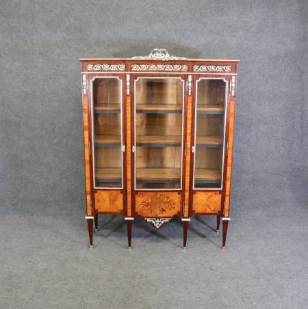 French Antique 19th Century Louis XVI Style Curio Cabinet Vitrine, Antiques