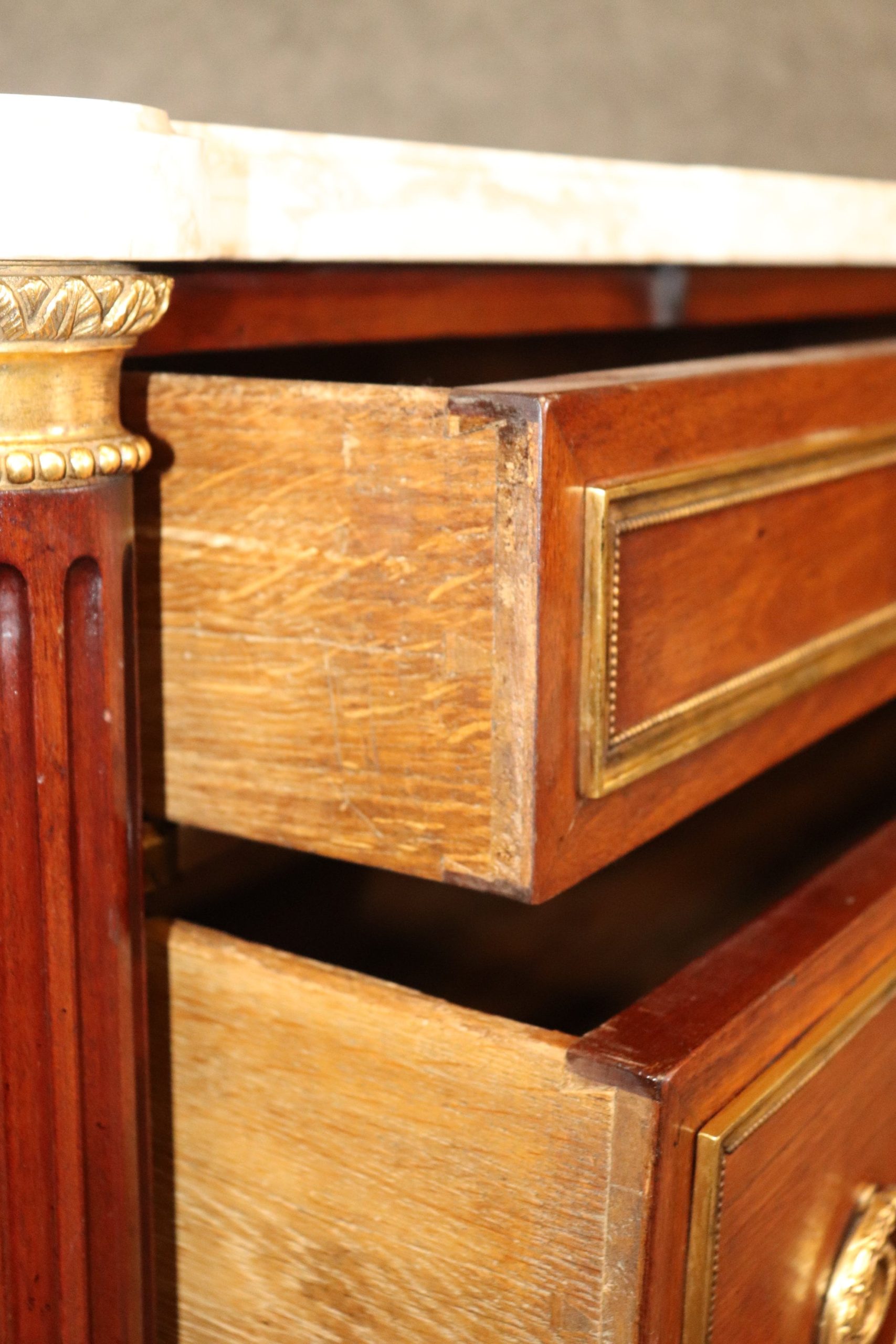 Antique 19th Century French Louis XVI Style Marble Top Commode Chest of Drawers, Antiques - Image 6
