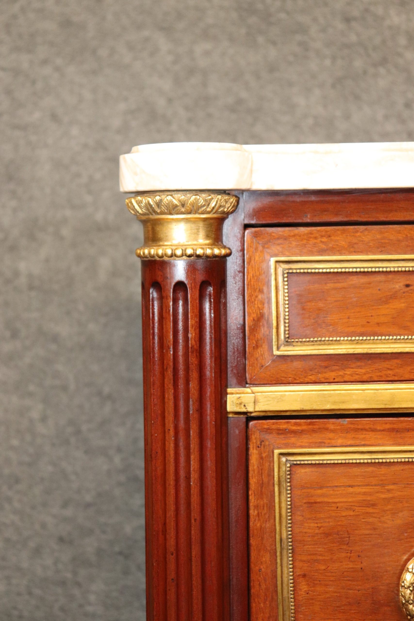 Antique 19th Century French Louis XVI Style Marble Top Commode Chest of Drawers, Antiques - Image 8