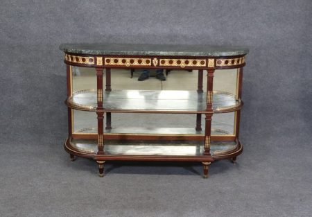 Antique French Louis XVI Marble Top Console Table with Bronze Ormolu