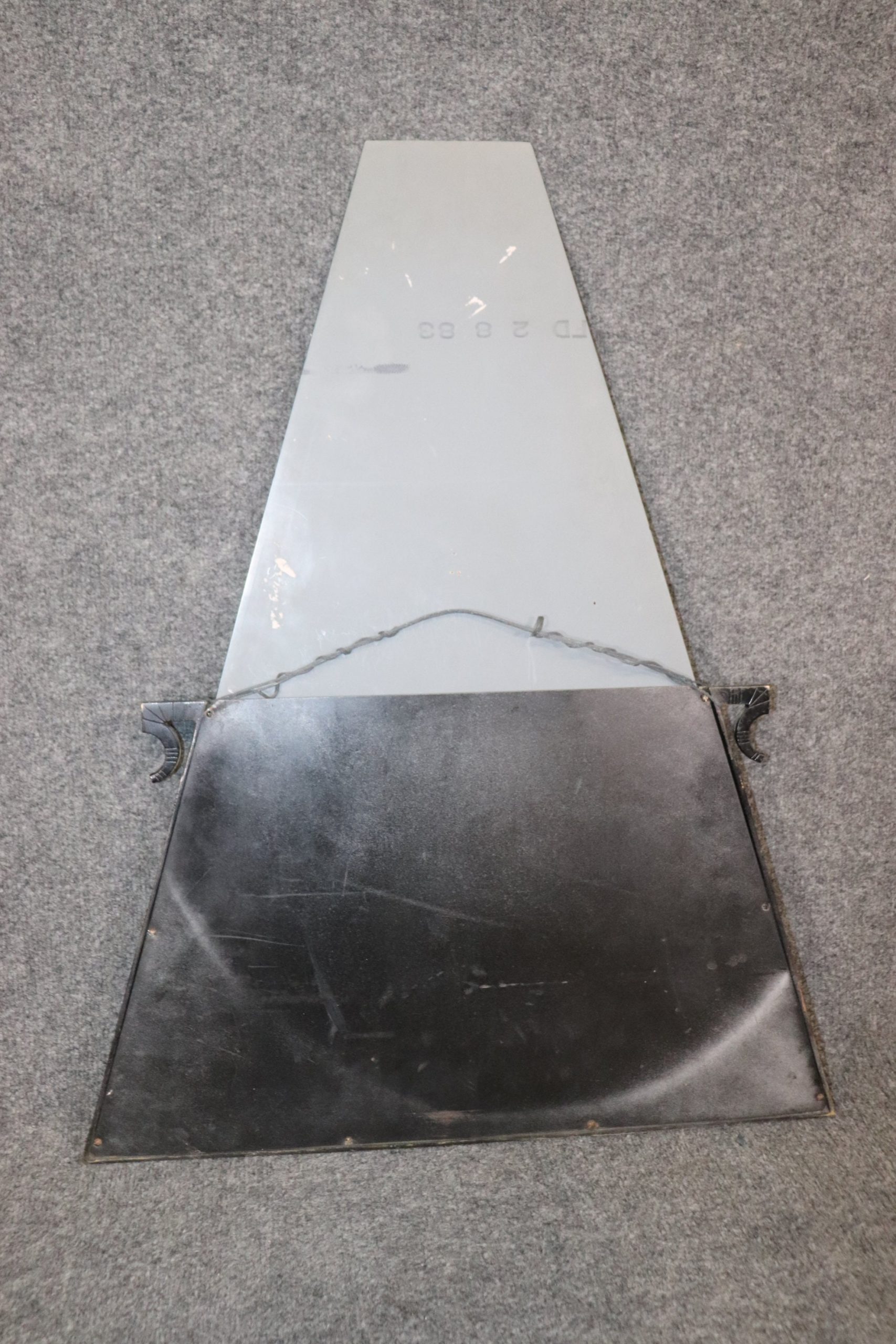 Art Deco French Beveled Glass Triangular Wall Mirror, Vintage Decor - Image 5