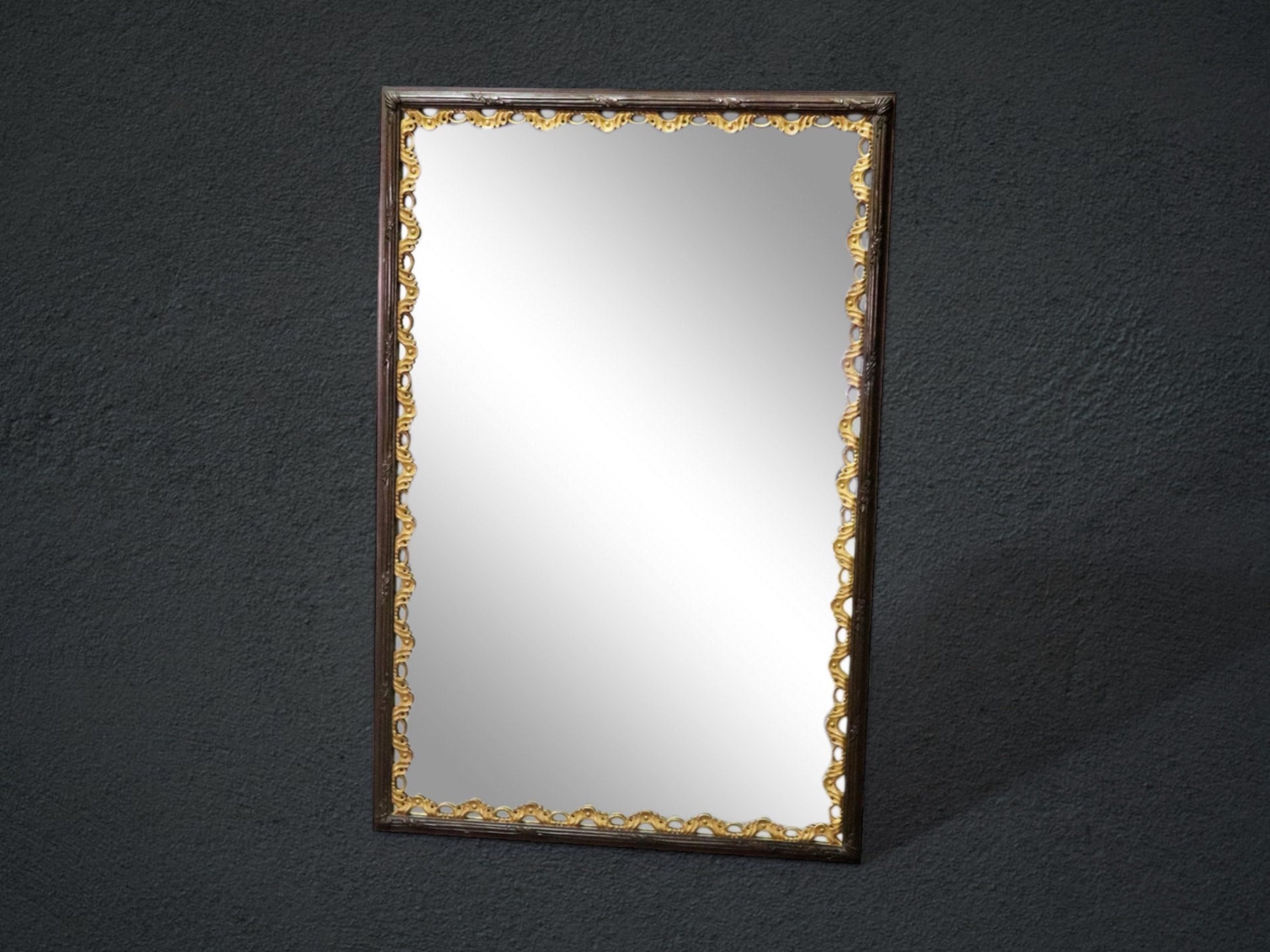 Regency Style Gilt Decorated Hanging Wall Mirror, Large Mirror