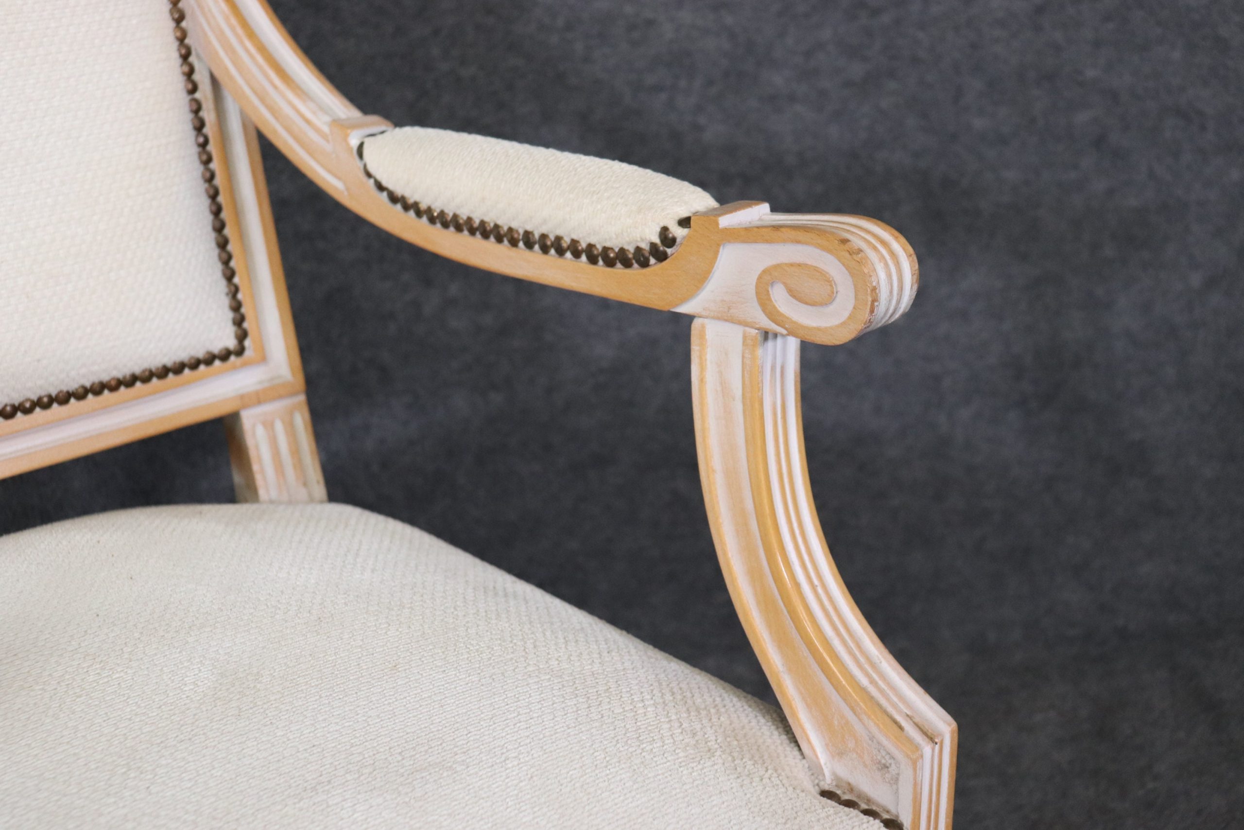 6 Louis XVI Style Paint Decorated Dining Room Chairs, Furniture - Image 7