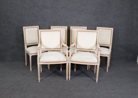 6 Louis XVI Style Paint Decorated Dining Room Chairs, Furniture