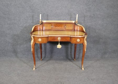 Antique Louis XV Style 19th Century Ormolu and Leather Top Cartonnier Desk, Antiques