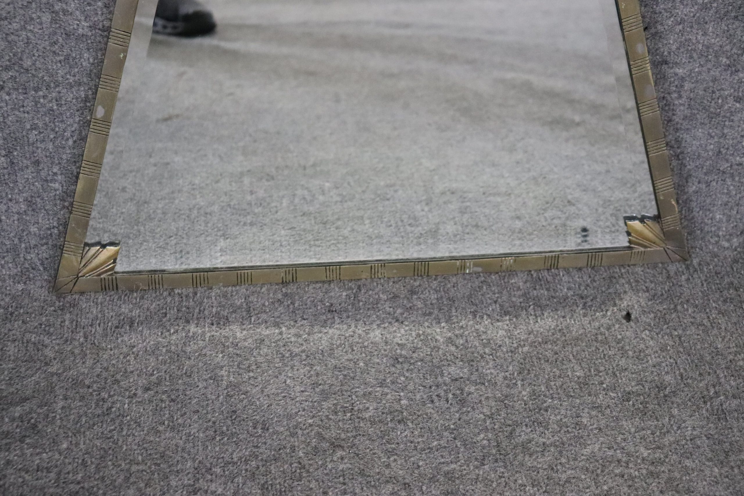 Art Deco French Beveled Glass Triangular Wall Mirror, Vintage Decor - Image 7