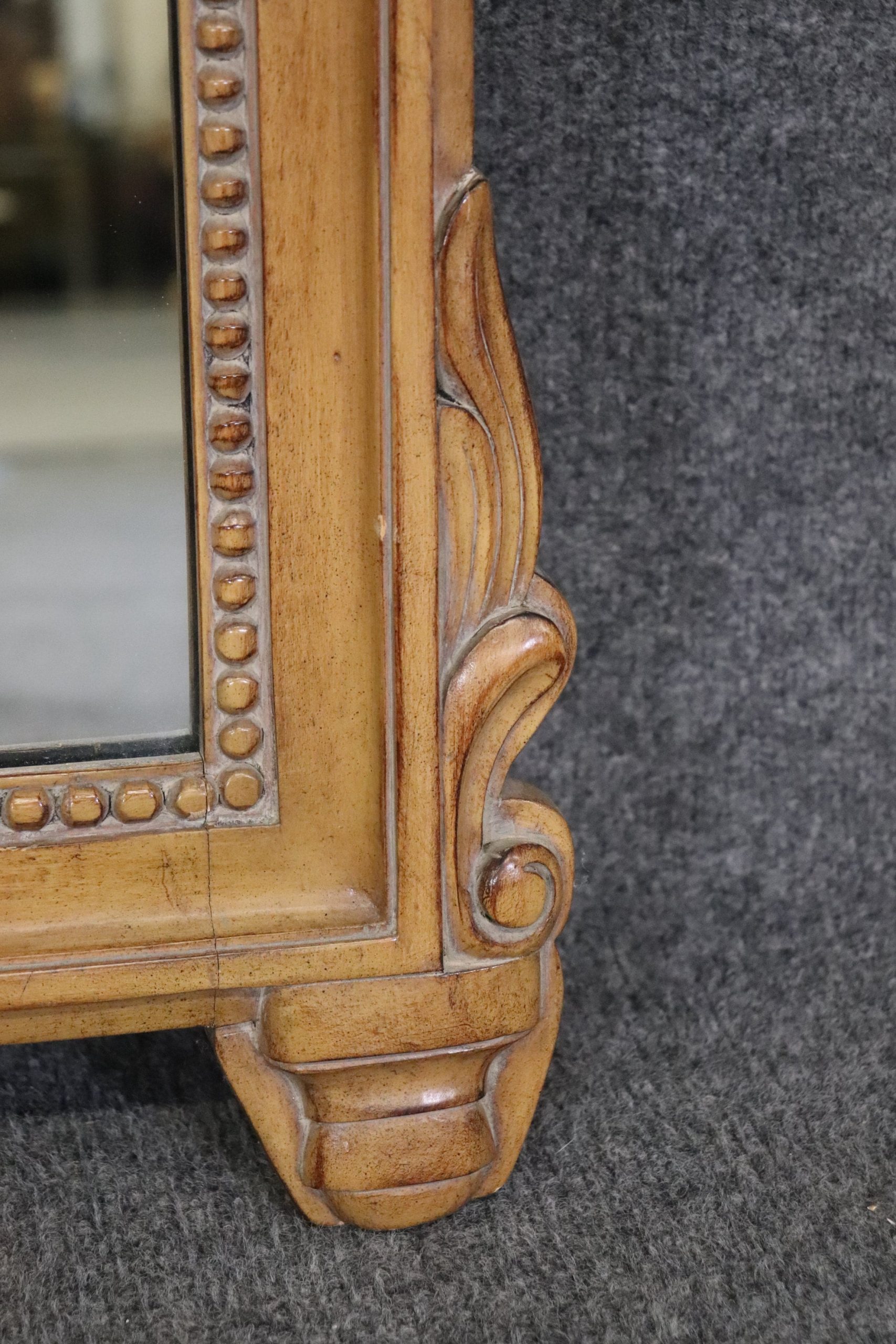 Louis XV Style Carved Wall Hanging Mirror, Vintage - Image 6