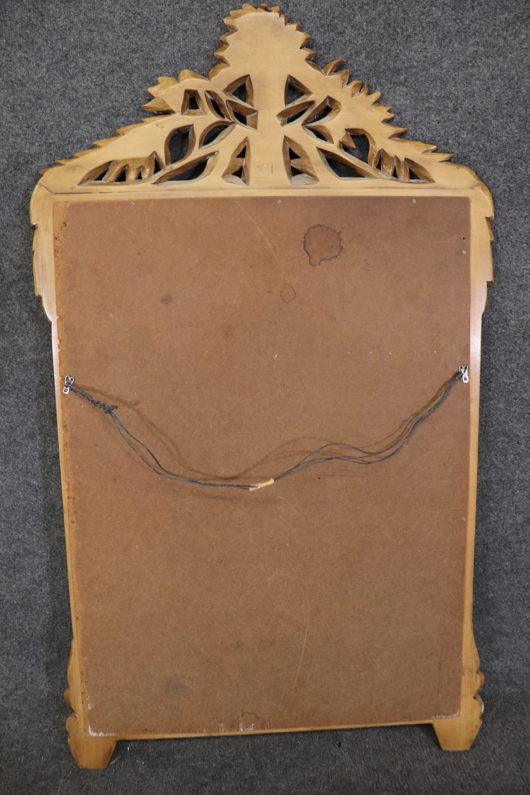 Louis XV Style Carved Wall Hanging Mirror, Vintage - Image 9