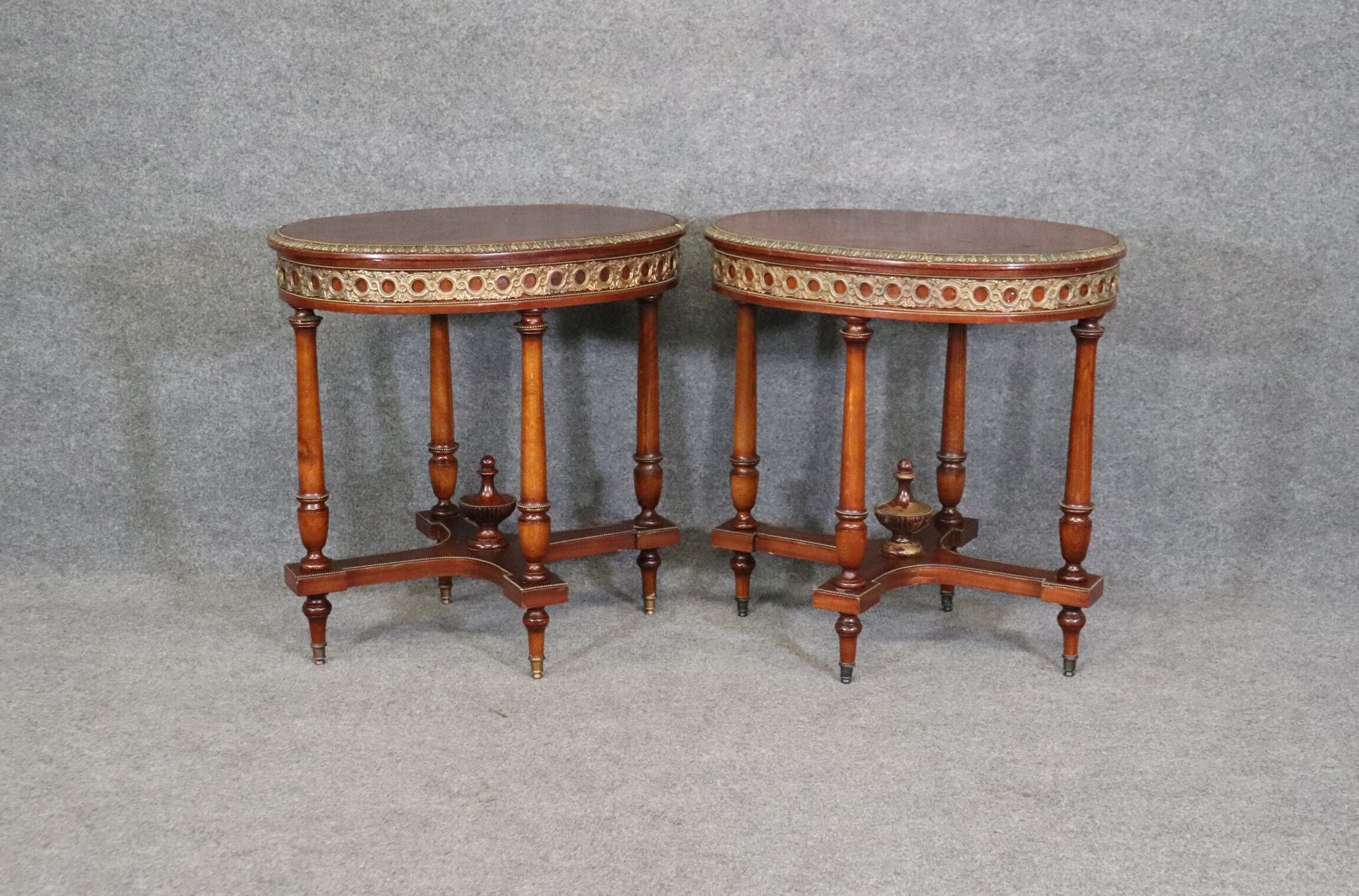 Vintage Companion Pair of Louis XVI Style End Tables, Vintage Furniture