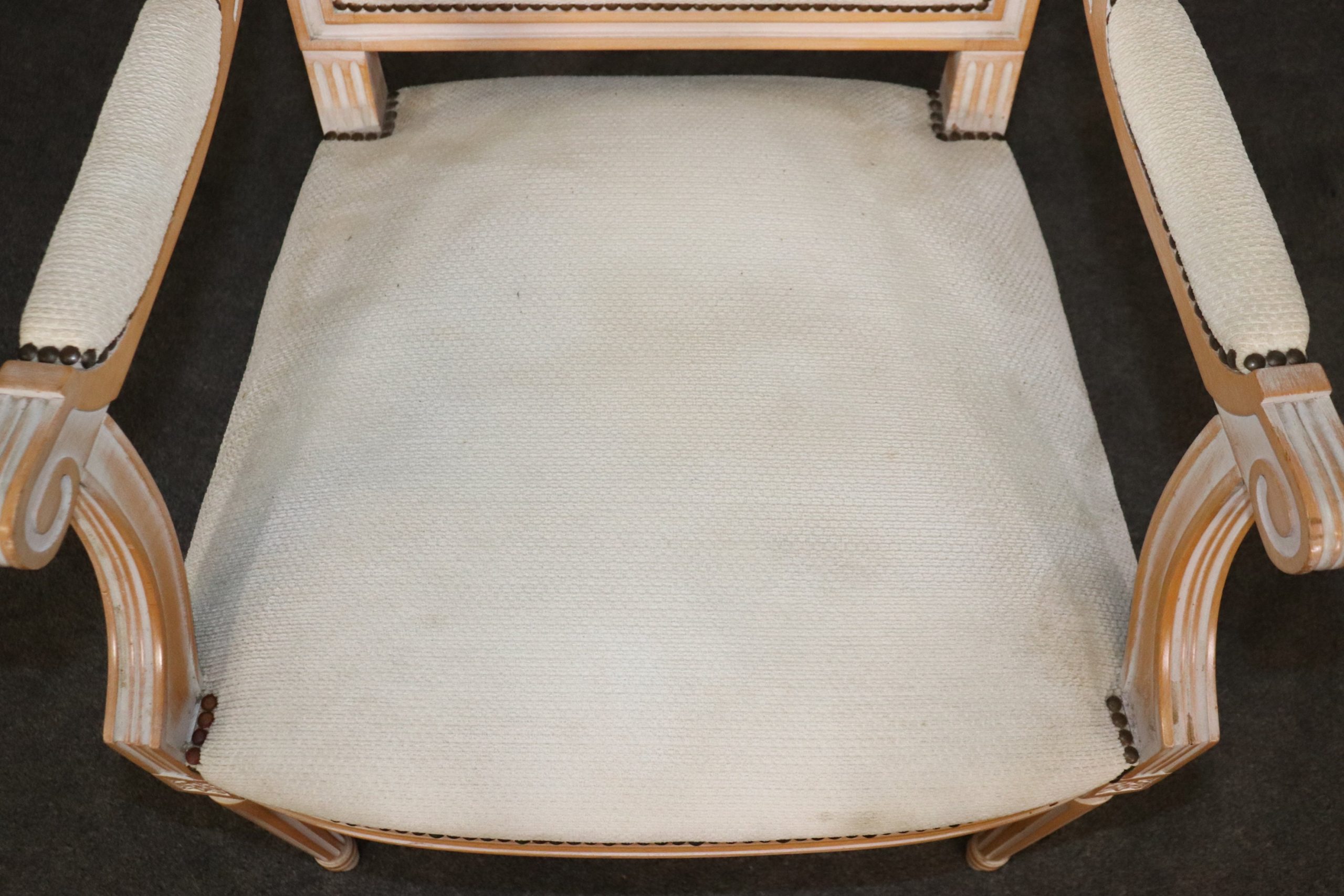 6 Louis XVI Style Paint Decorated Dining Room Chairs, Furniture - Image 9